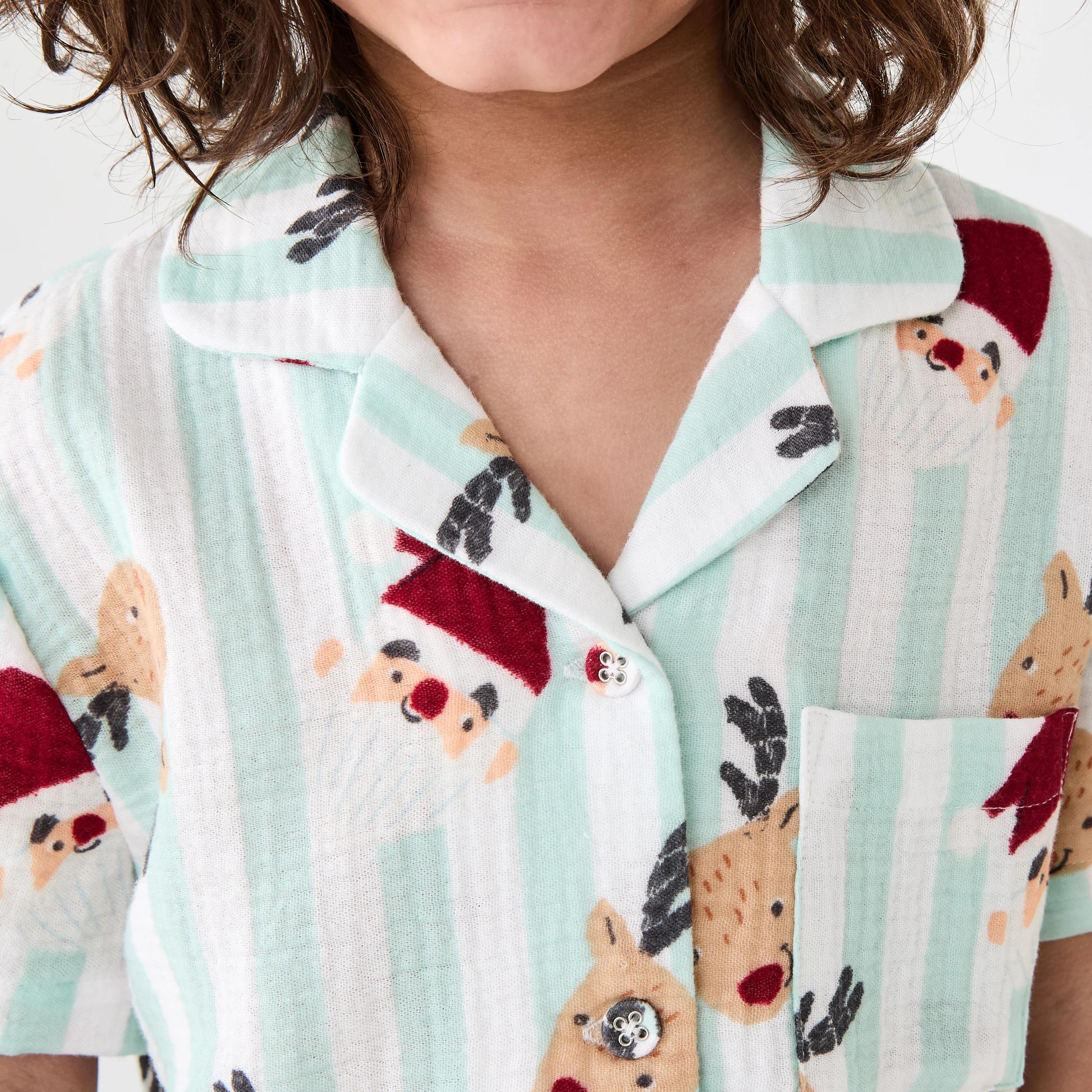 4 Christmas Woven Pyjama Set Gren Santr, 4 of 8