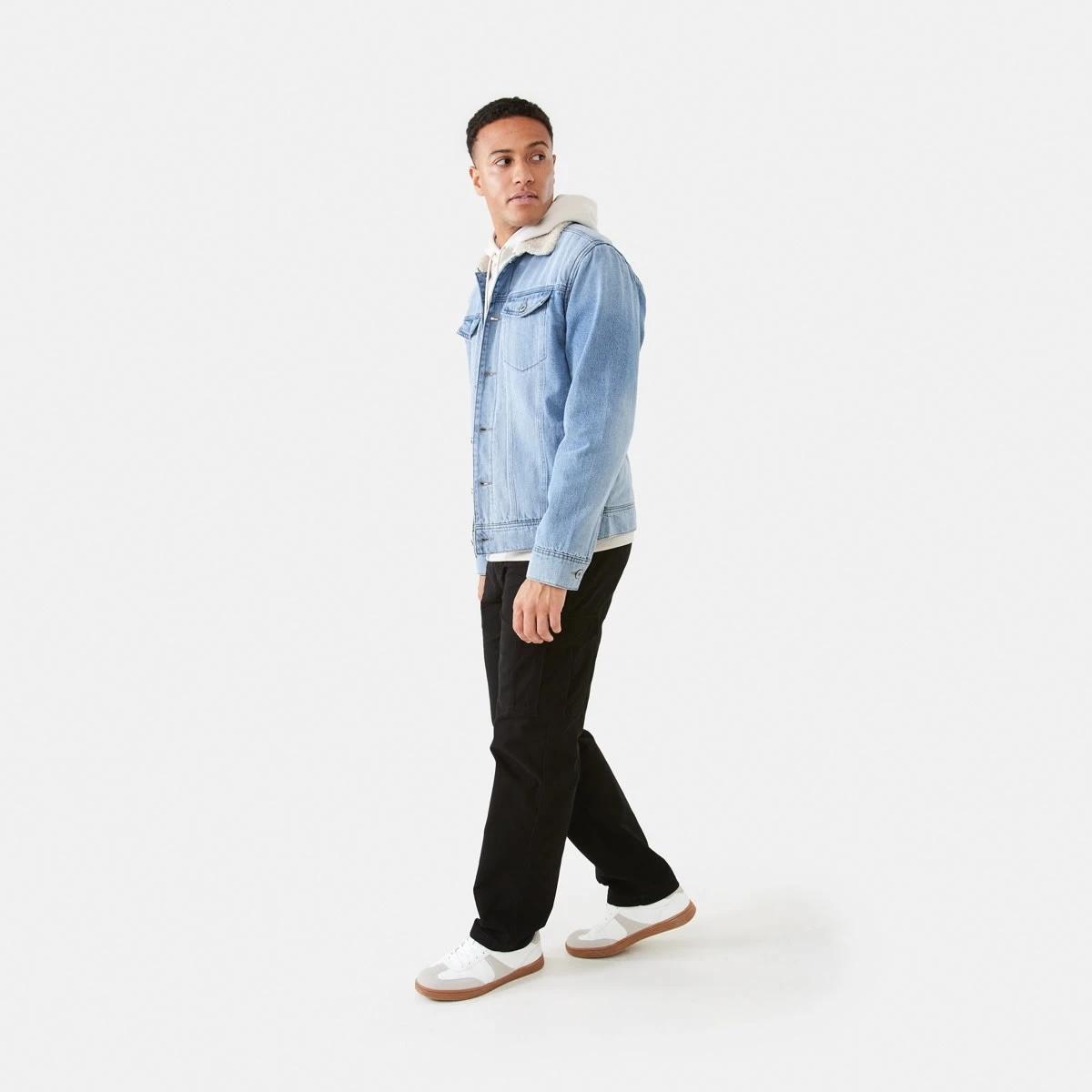 3 Denim Sherpa Jacket Light Wash, 3 of 8