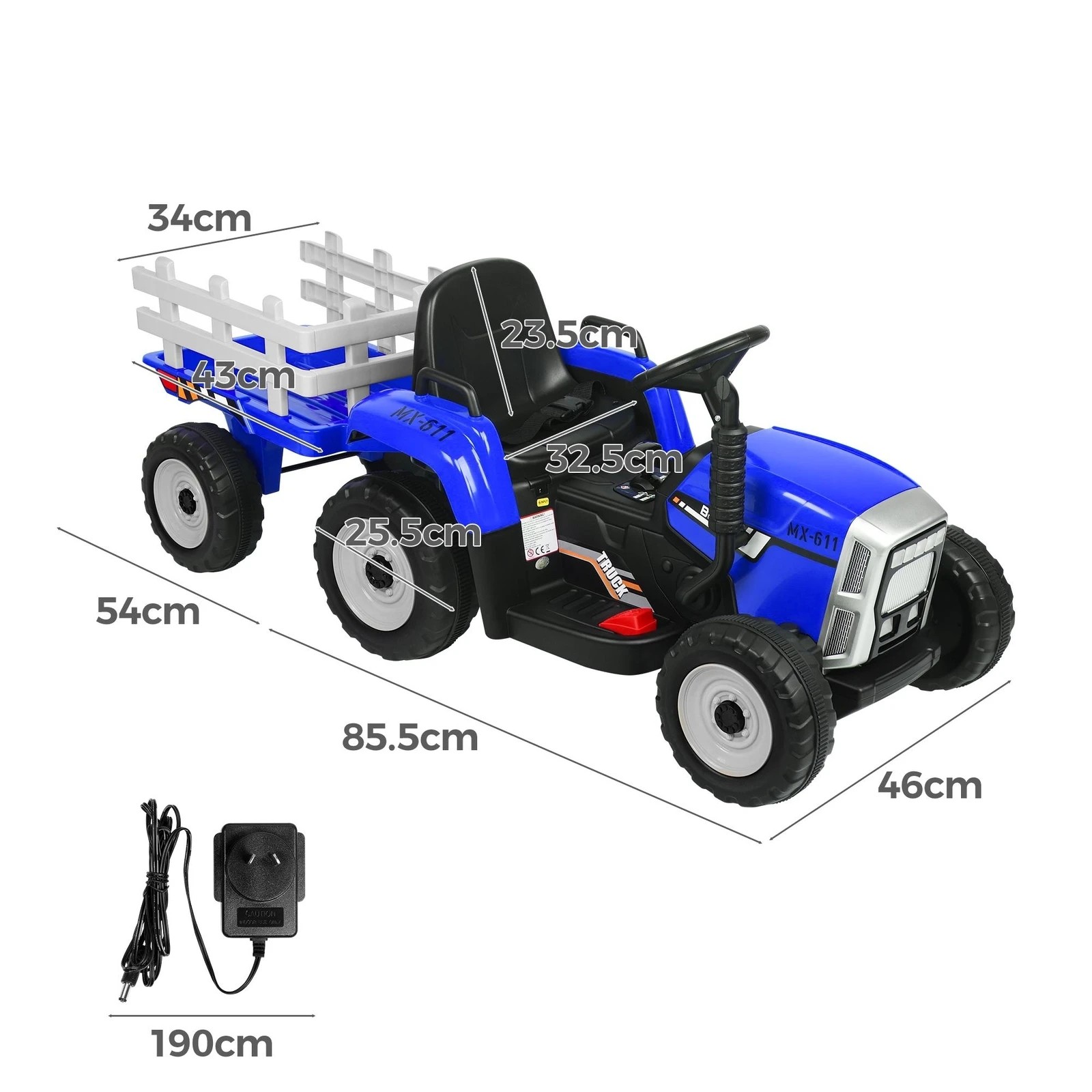 8 Alfordson Kids Ride On Car Tractor 12V Electric Toy Vehicle Child Toddlers - Blue, 8 of 10