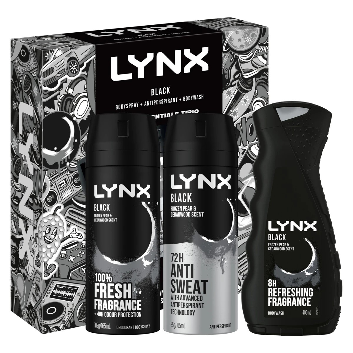 1 LYNX Black The Essential's Trio Gift Set, 1 of 6
