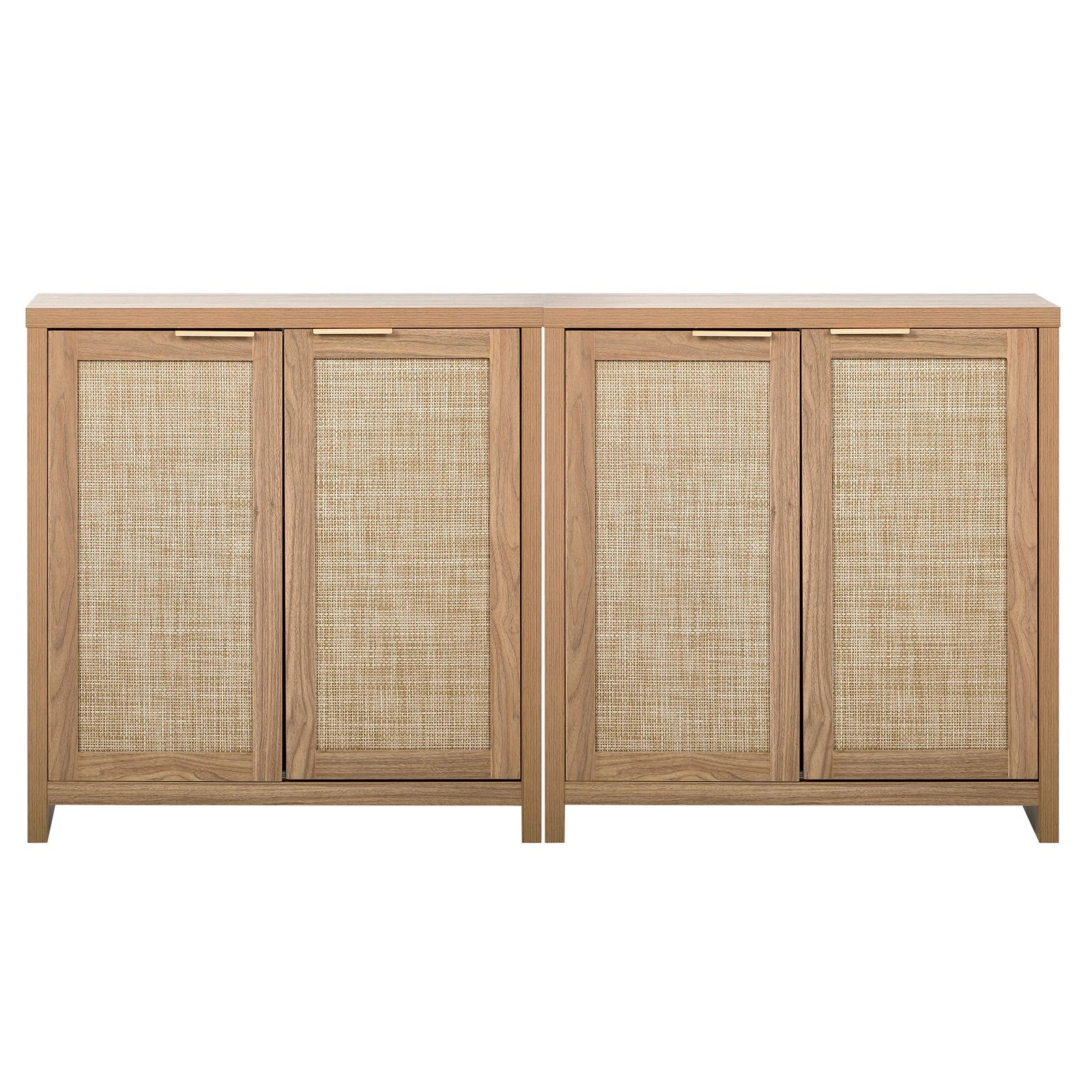 6 Oikiture 2x Rattan Buffet Sideboard Storage Cabinet - Natural, 6 of 9
