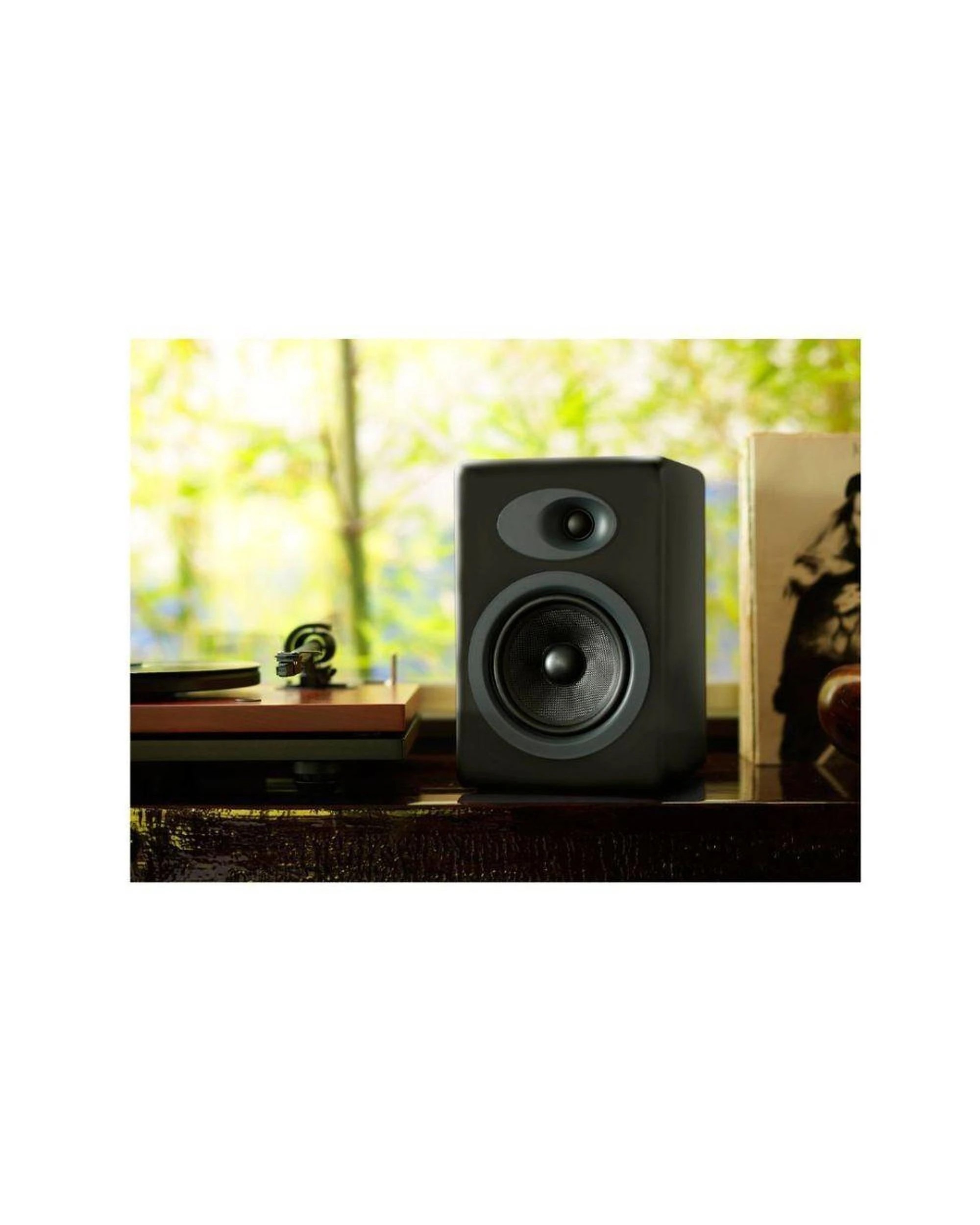 3 Audioengine A5 Classic Powered Bookshelf Speakers Remote Control Satin Black, 3 of 3