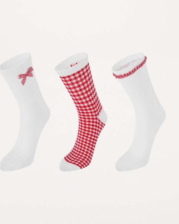 3 Pack Fashion Frill Quarter Crew Socks