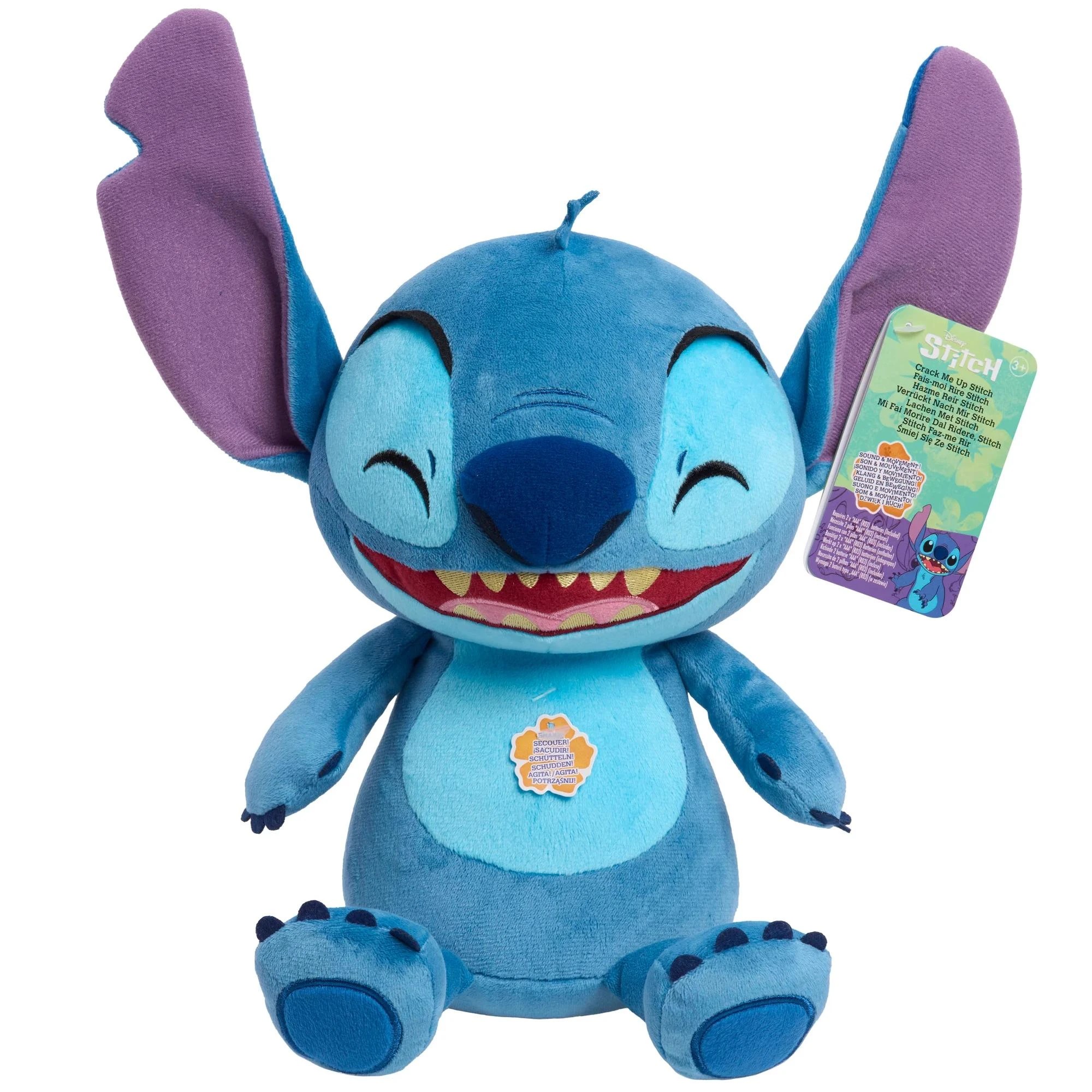 1 Stitch 11-inch Crack Me Up Feature Plush - Blue, 1 of 4