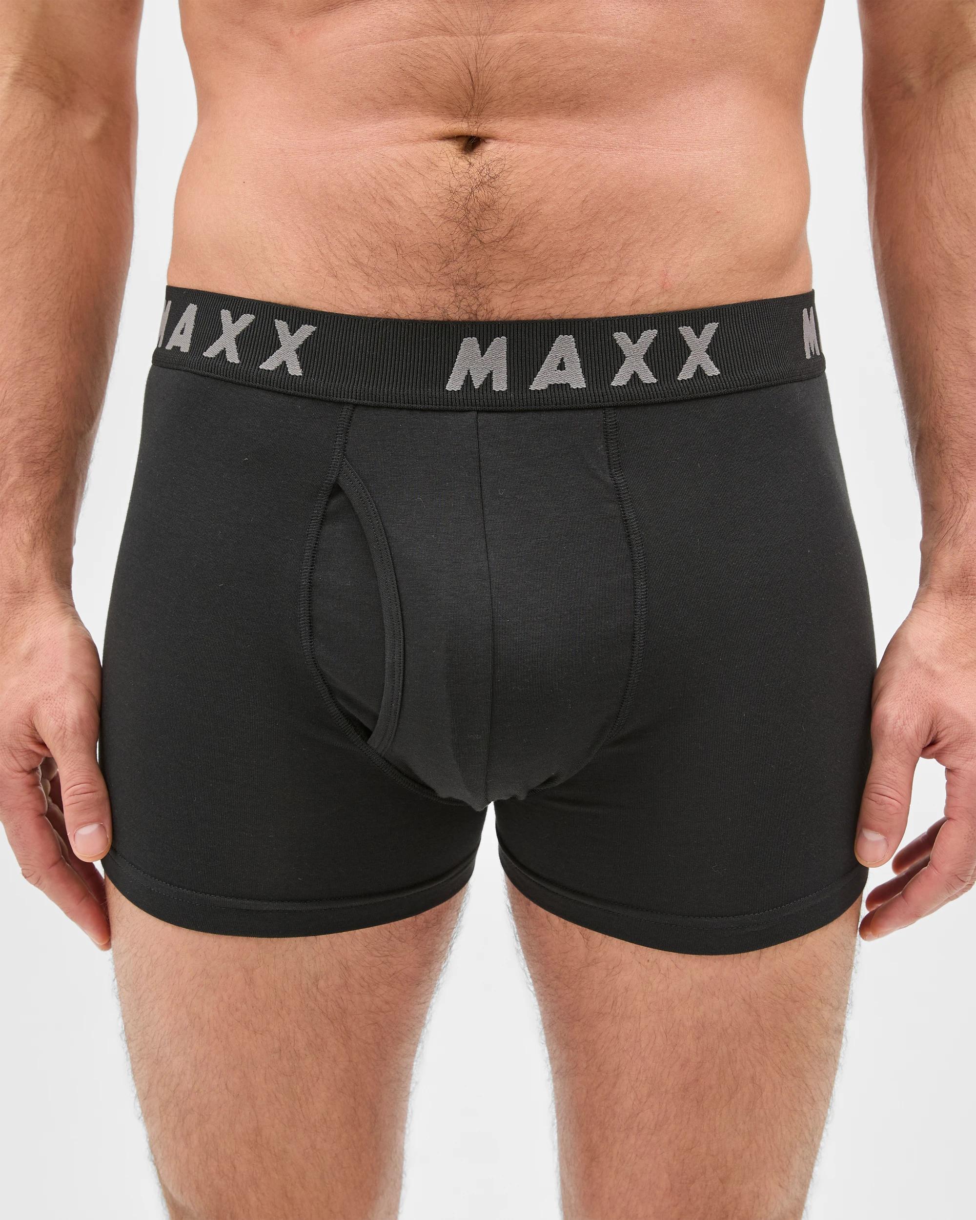 4 Maxx Cotton Modal Blend 3 Pack Flyfront Trunks BLACK, 4 of 4