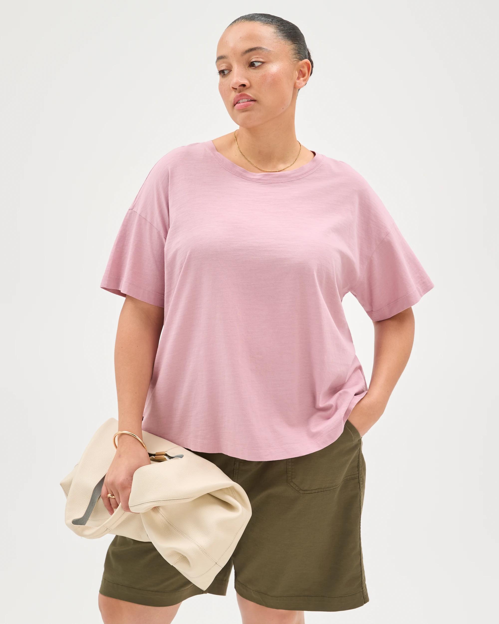 2 Target Curve Plus Size Australian Cotton Slub Boxy T-Shirt WHIPPED BERRY, 2 of 8