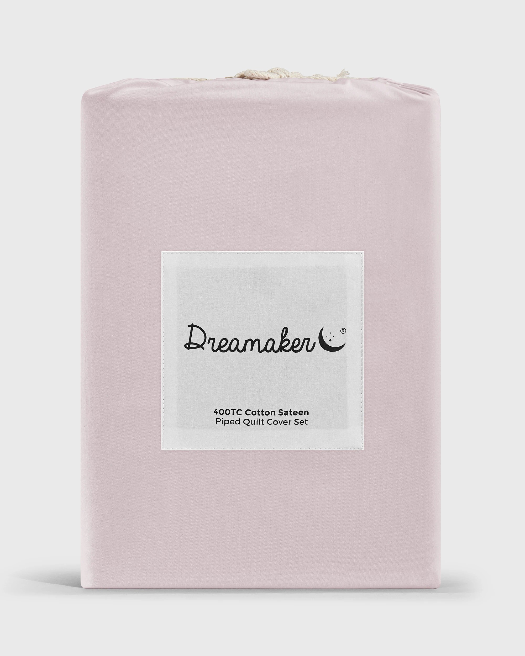 10 Dreamaker 400TC Premium Cotton Sateen Piped Quilt Cover Set - King Bed - Petal, 10 of 10