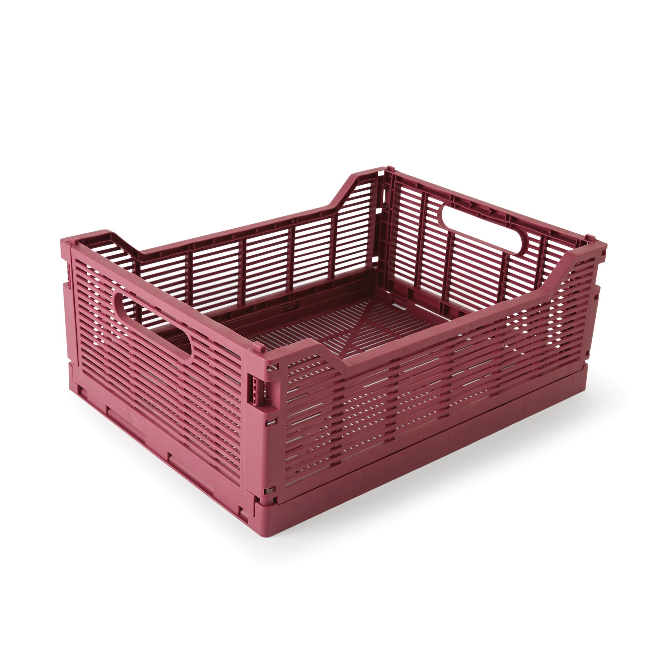 2 13L Linear Collapsible Crate - Medium, Burgundy, 2 of 6