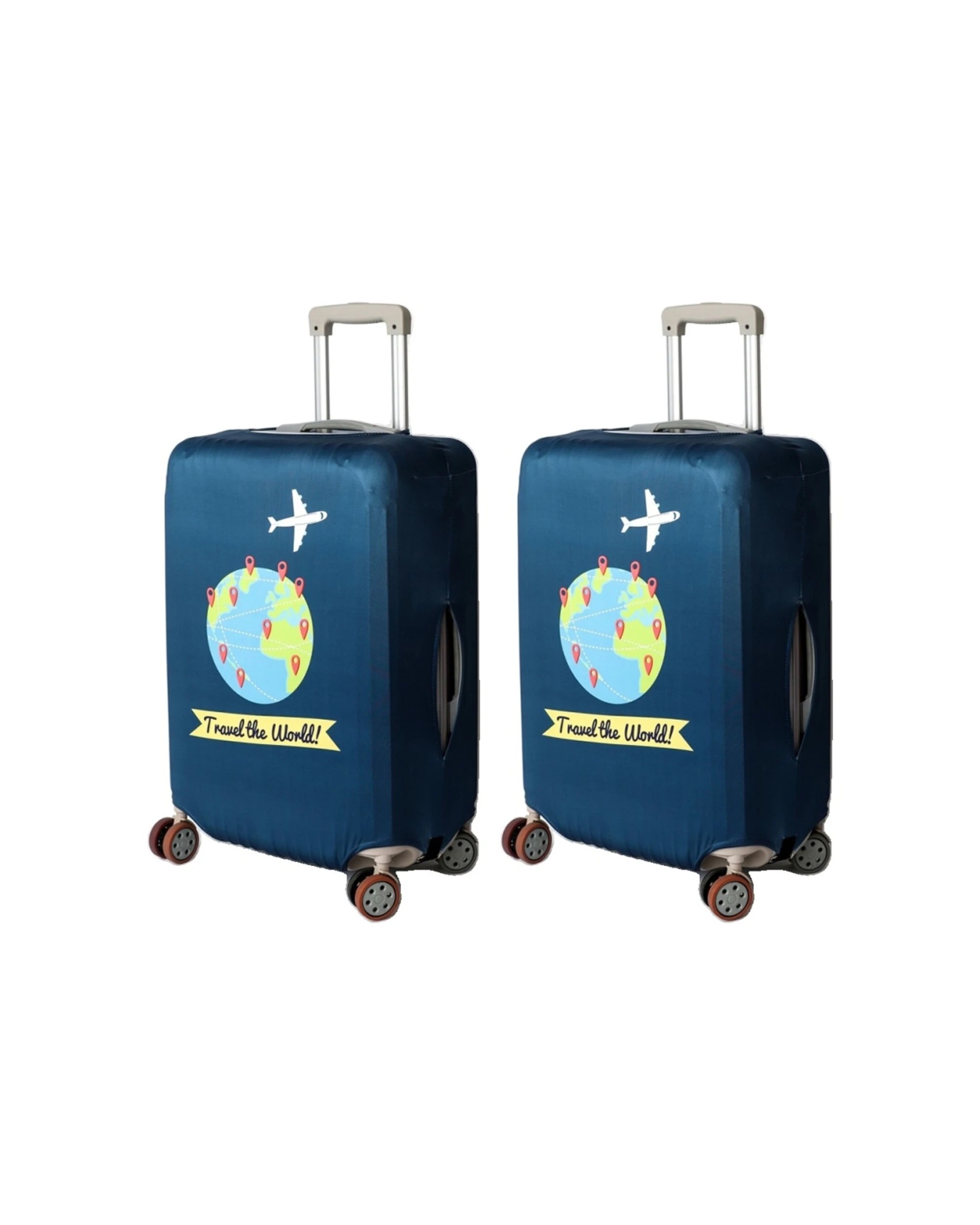 1 Tosca 2pc Luggage Cover Travel World Design Durable Suitcase Protector Large 75cm - Multi, 1 of 2