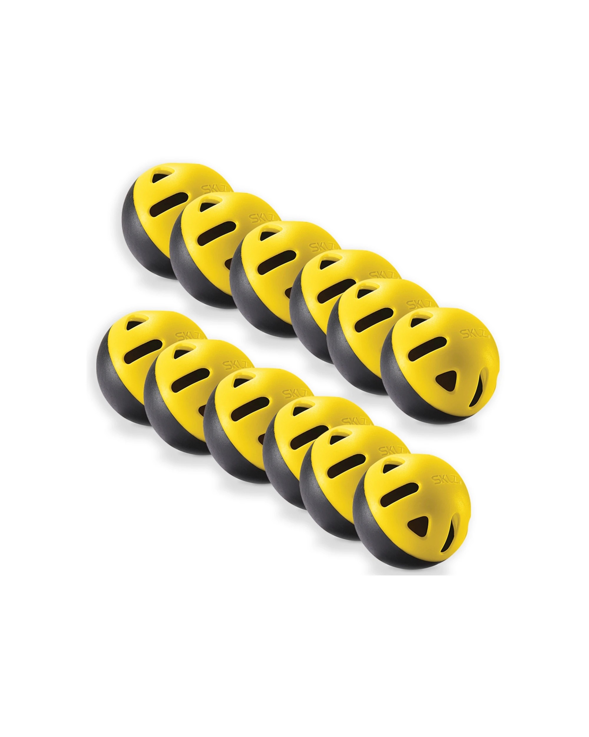 1 Sklz 12pc Impact Practice Baseballs Durable Limited Flight Training Balls - Yellow, 1 of 7