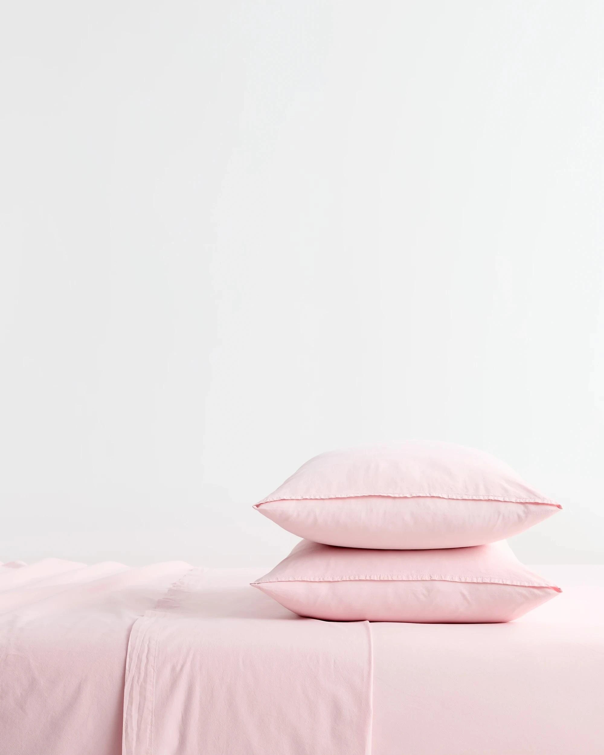 1 Arlo Cotton Stonewash Sheet Set - King Bed - Pink, 1 of 3