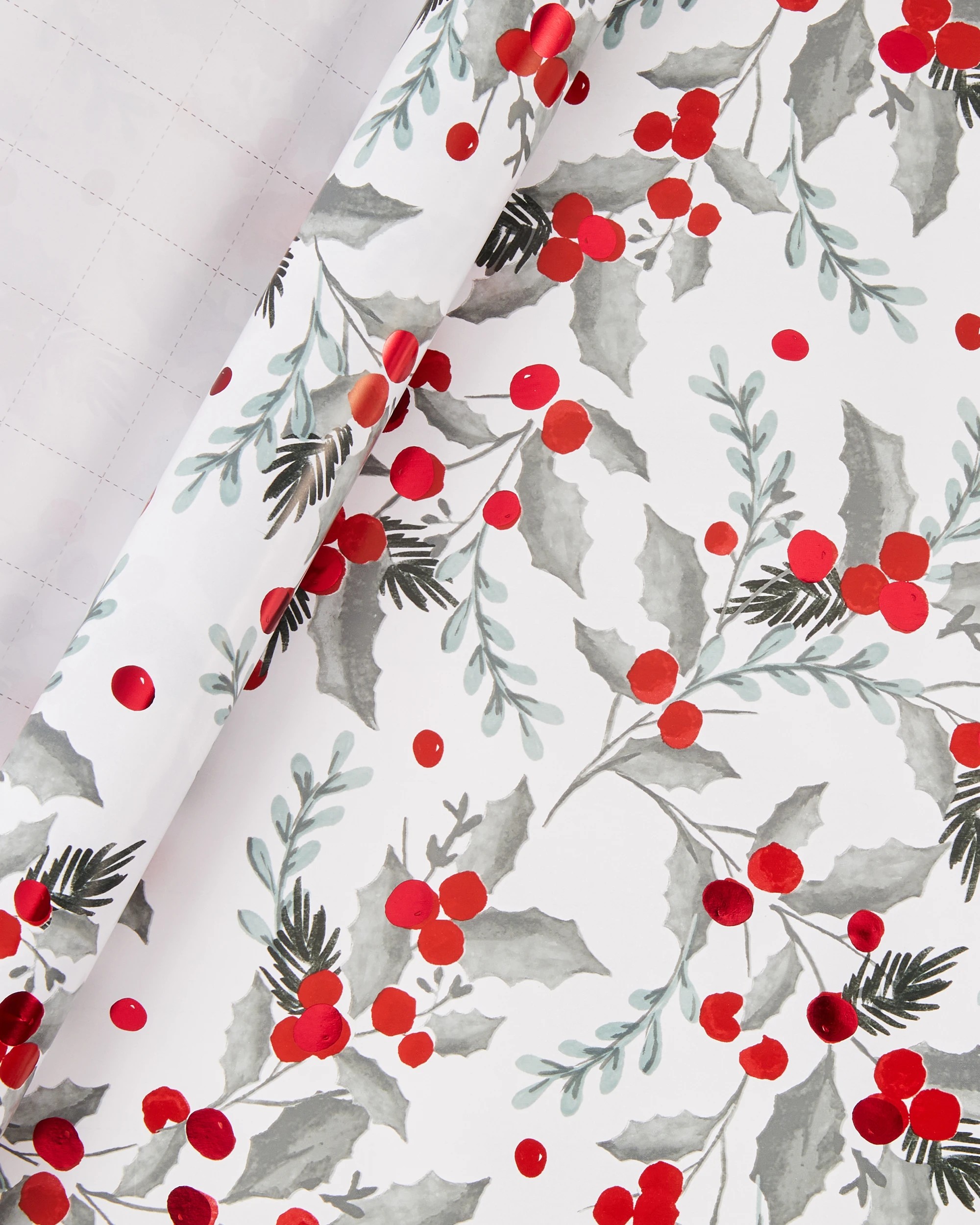 1 4m Holly Gift Wrapping Paper, 1 of 4