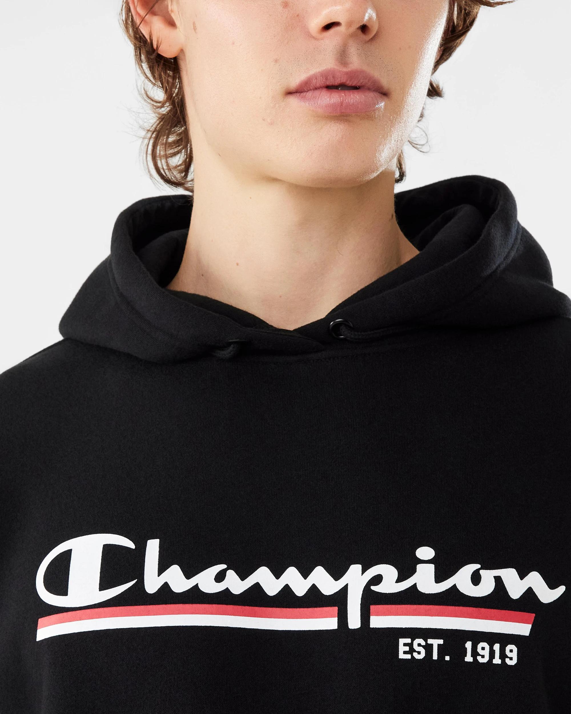 7 Champion Script Mens Hoodie Black, 7 of 9