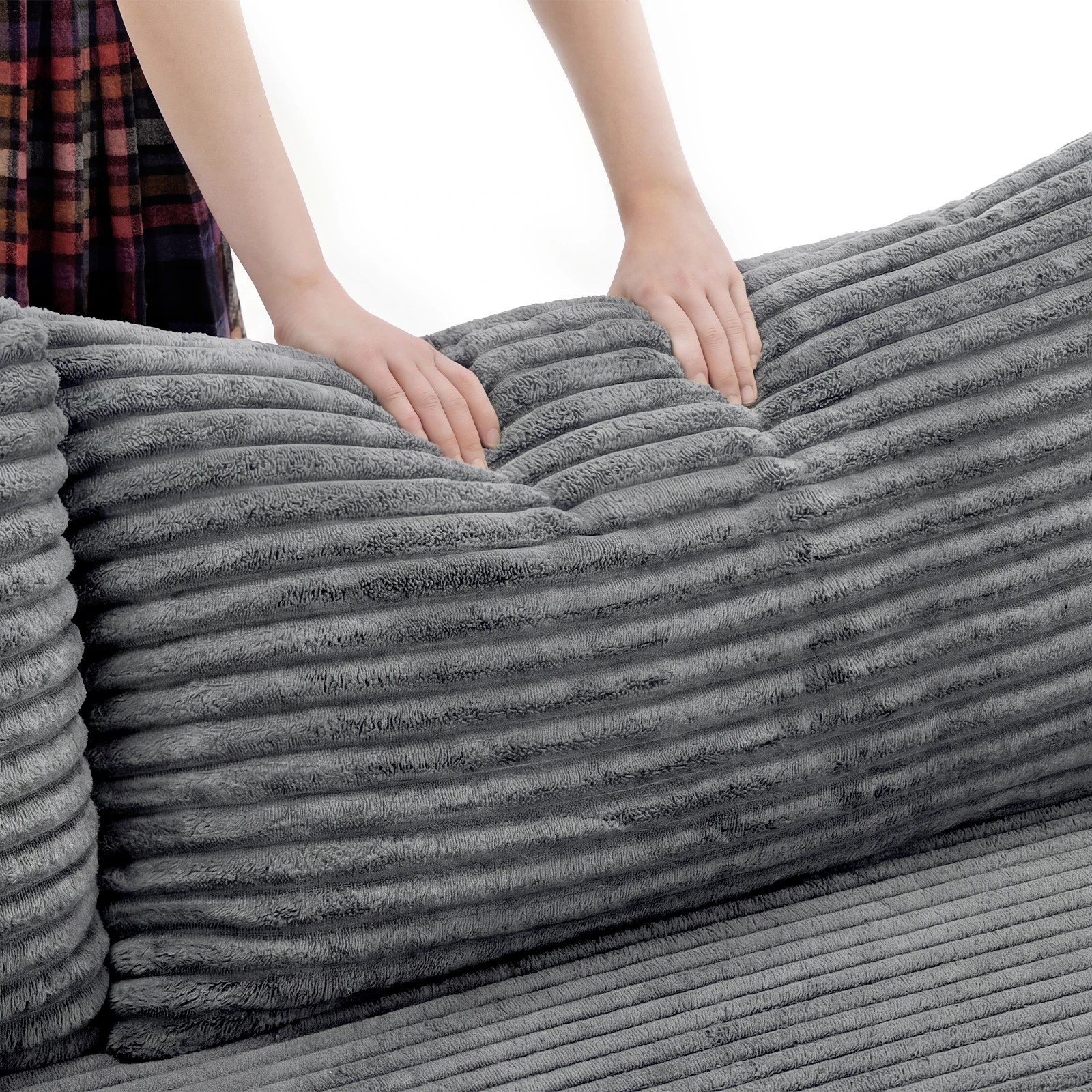 8 Advwin 277cm L Shape Convertible Modular Sectional Couch - Grey, 8 of 8