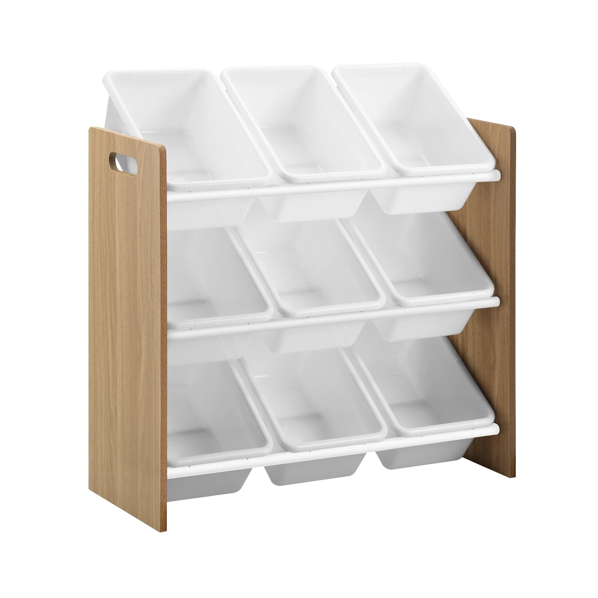 1 Oikiture Kids Toy Box Organiser 9 Bins Display Shelf Storage Rack - Natural, 1 of 6