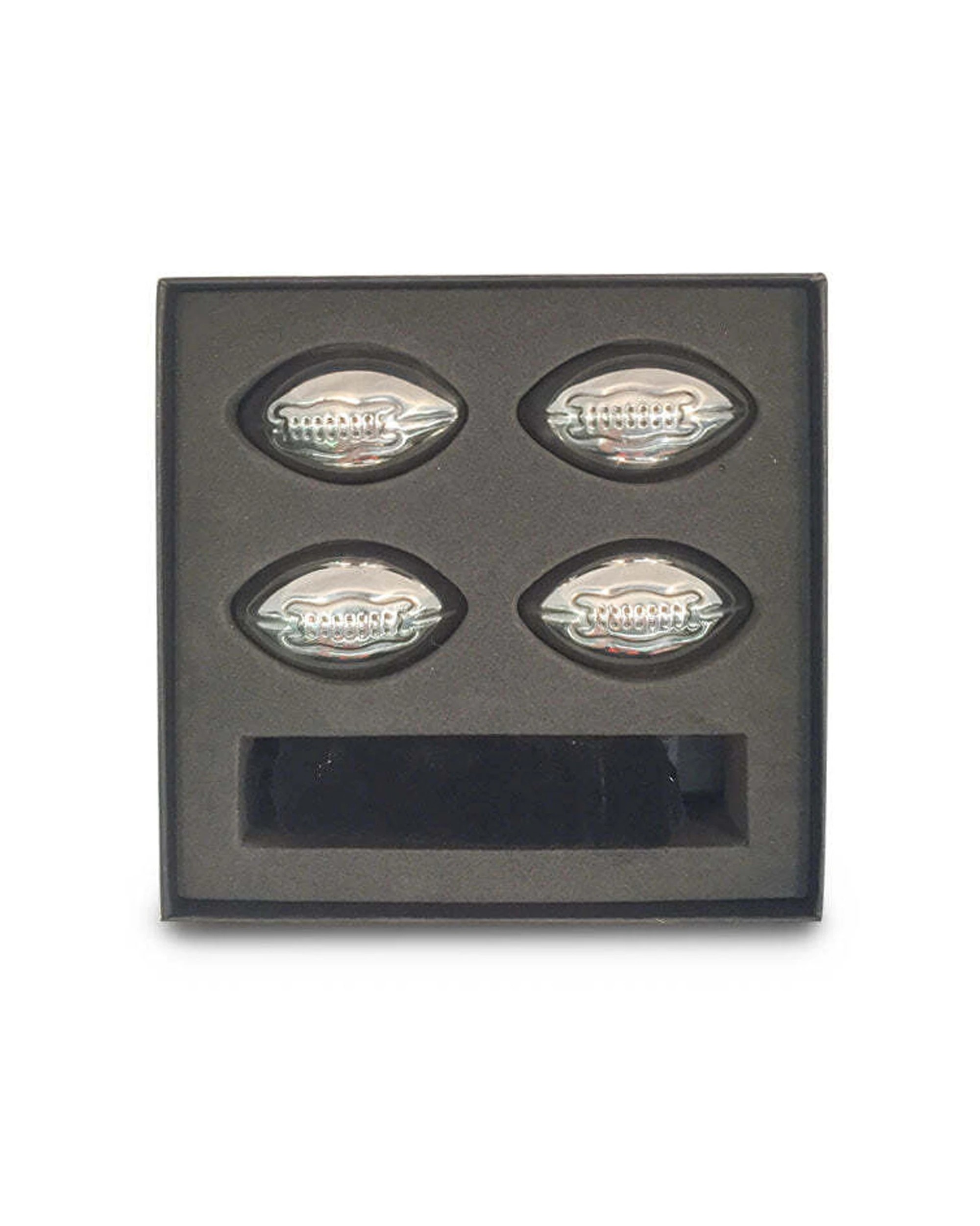 2 Mens Republic 4Pc Stainless Steel Footy Ball Ice Cubes Keeps Drinks Cold - Metallic, 2 of 4