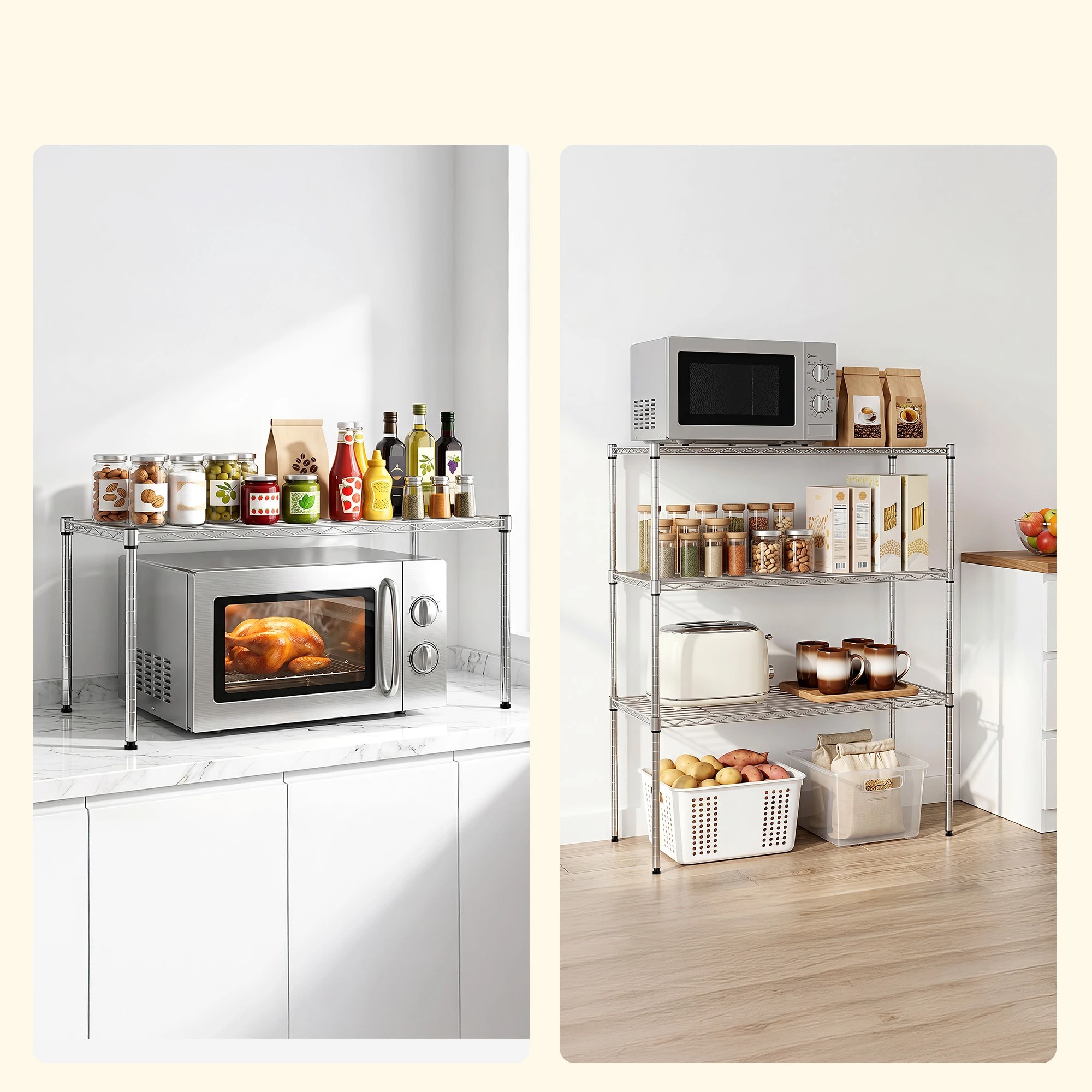 7 Artiss 5-Tier Kitchen Rack Shelf Shelving 90x35x182CM Adjustable Metal Storage Shelves - Silver, 7 of 9