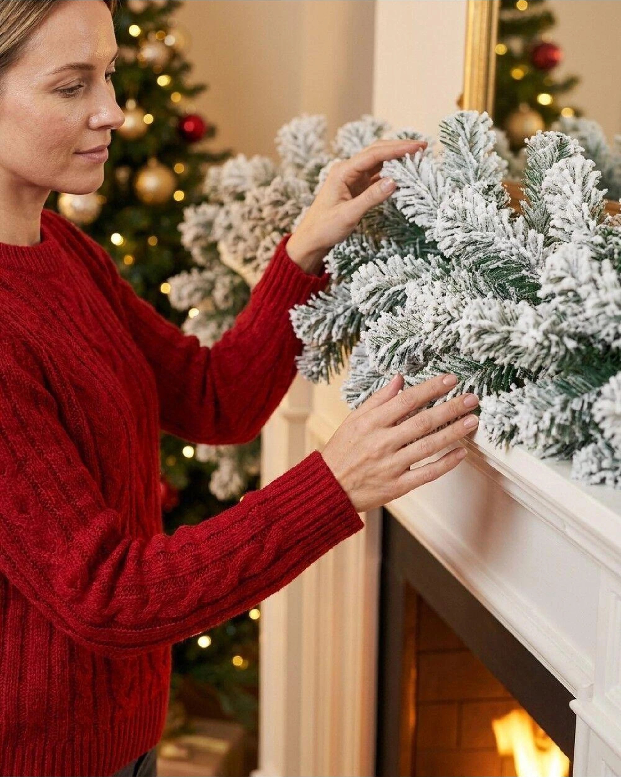 Christmas Warehouse 2.7m Dawn White Moderately Flocked Spruce Christmas ...