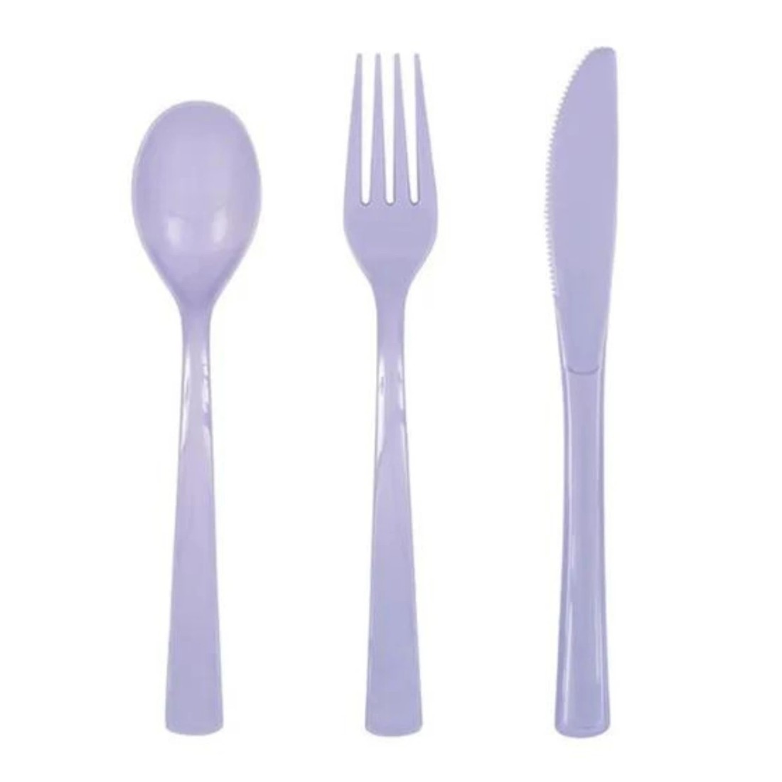 1 Unique Lavender Reusable Plastic Cutlery (Pack of 18), 1 of 2