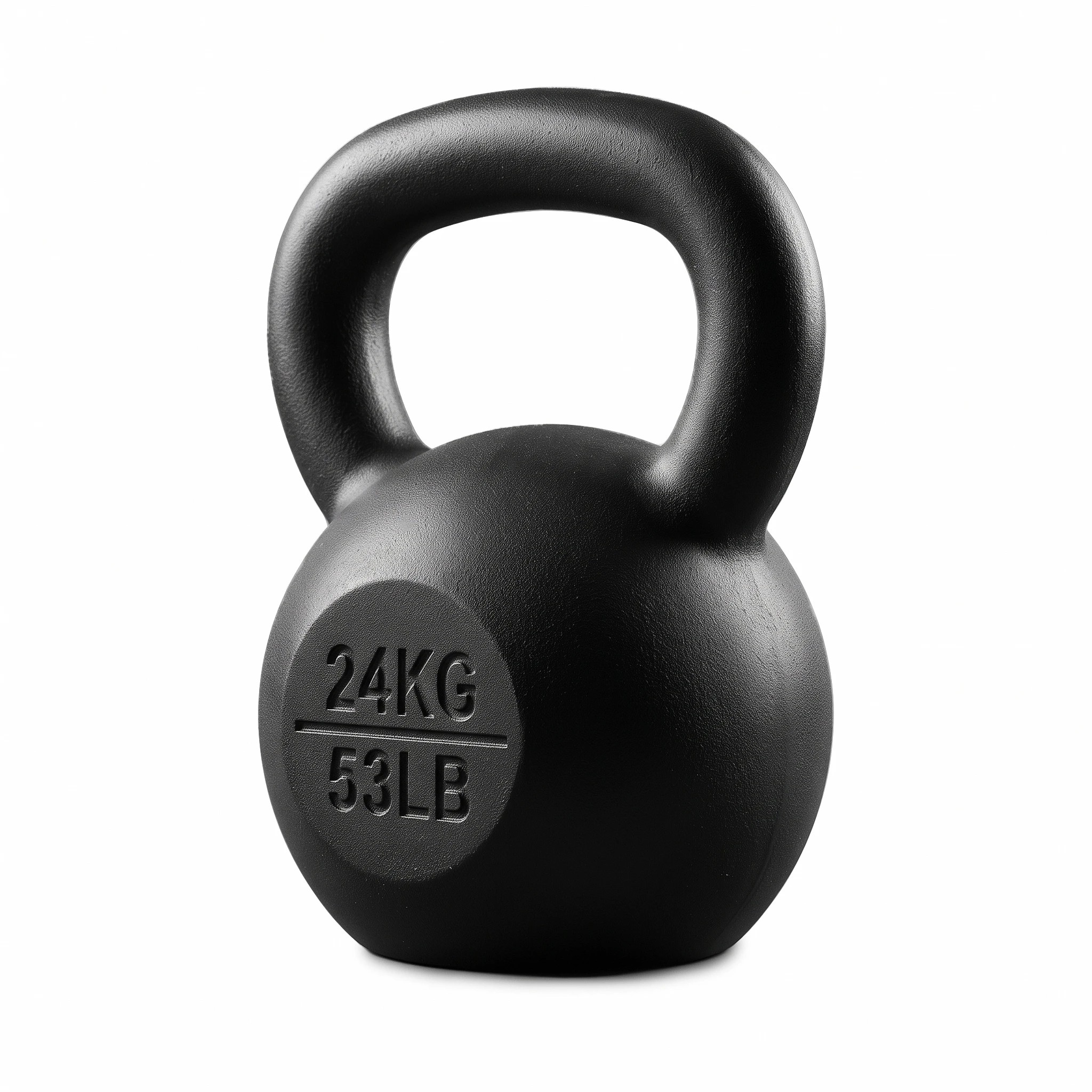 1 Everfit 24kg Cast Iron Kettlebell Powder Coating Flat Bottom Home Gym - Black, 1 of 8