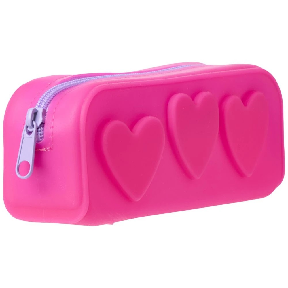 2 Studymate Silicone Pencil Case Heart Pink, 2 of 3