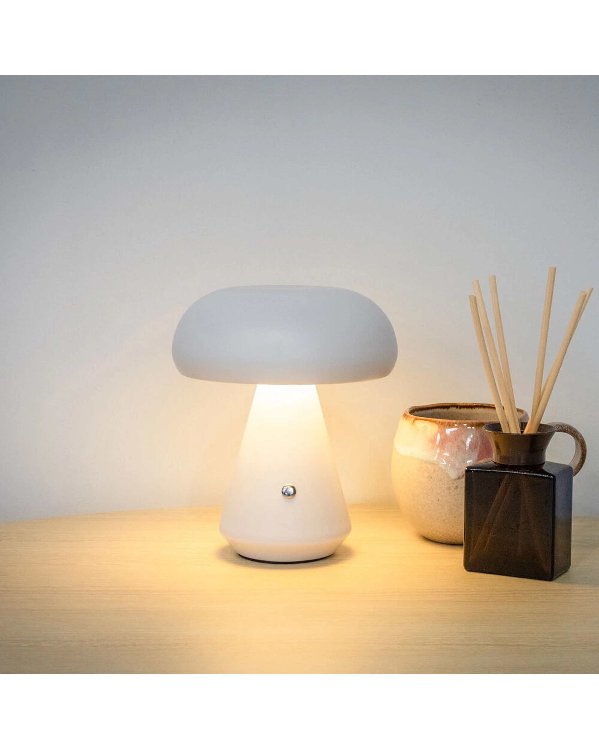 5 Boyle 2PK Rechargeable LED Table Lamp Mushroom Shape Battery 16x16x18cm - White, 5 of 7