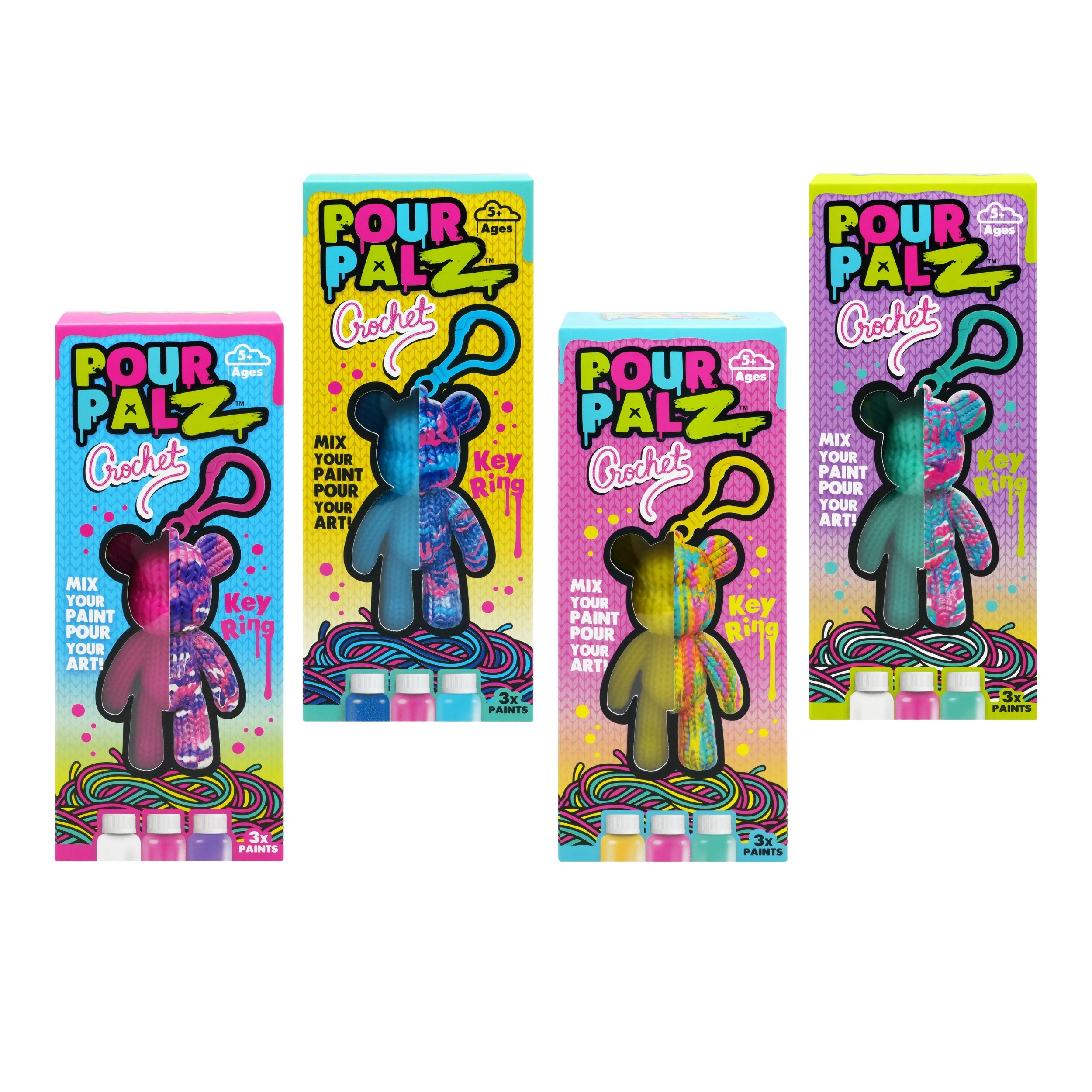 1 Pour Palz Crochet Mini Bear Keyring - Assorted, 1 of 3