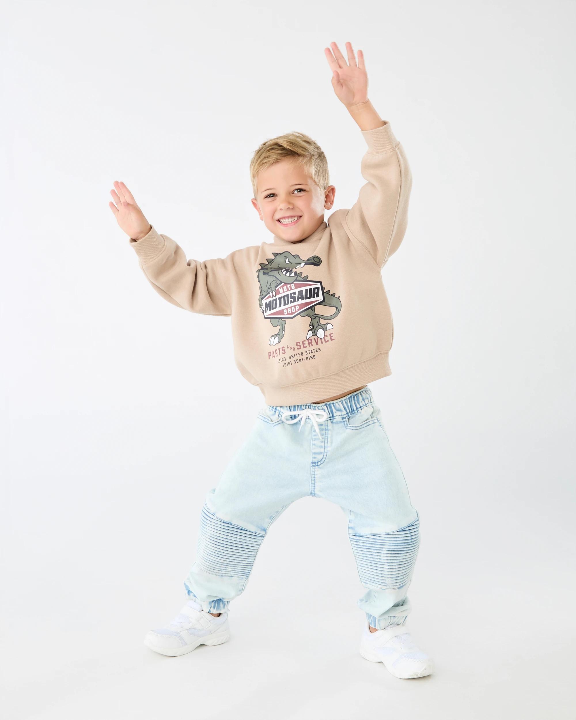 5 Oversize Print Hoodie Brn Dino, 5 of 6