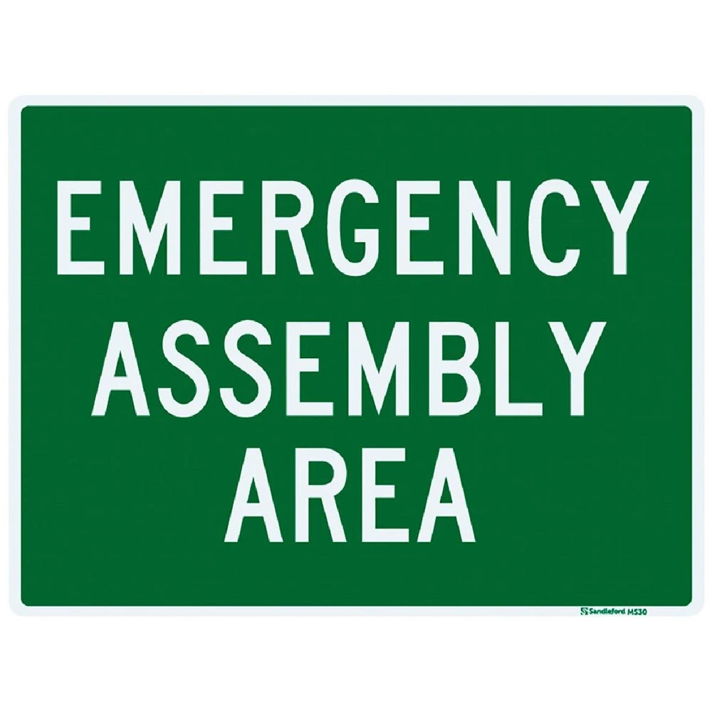 1 Emergency Assembly Area Sign 22.5 x 30cm, 1 of 1