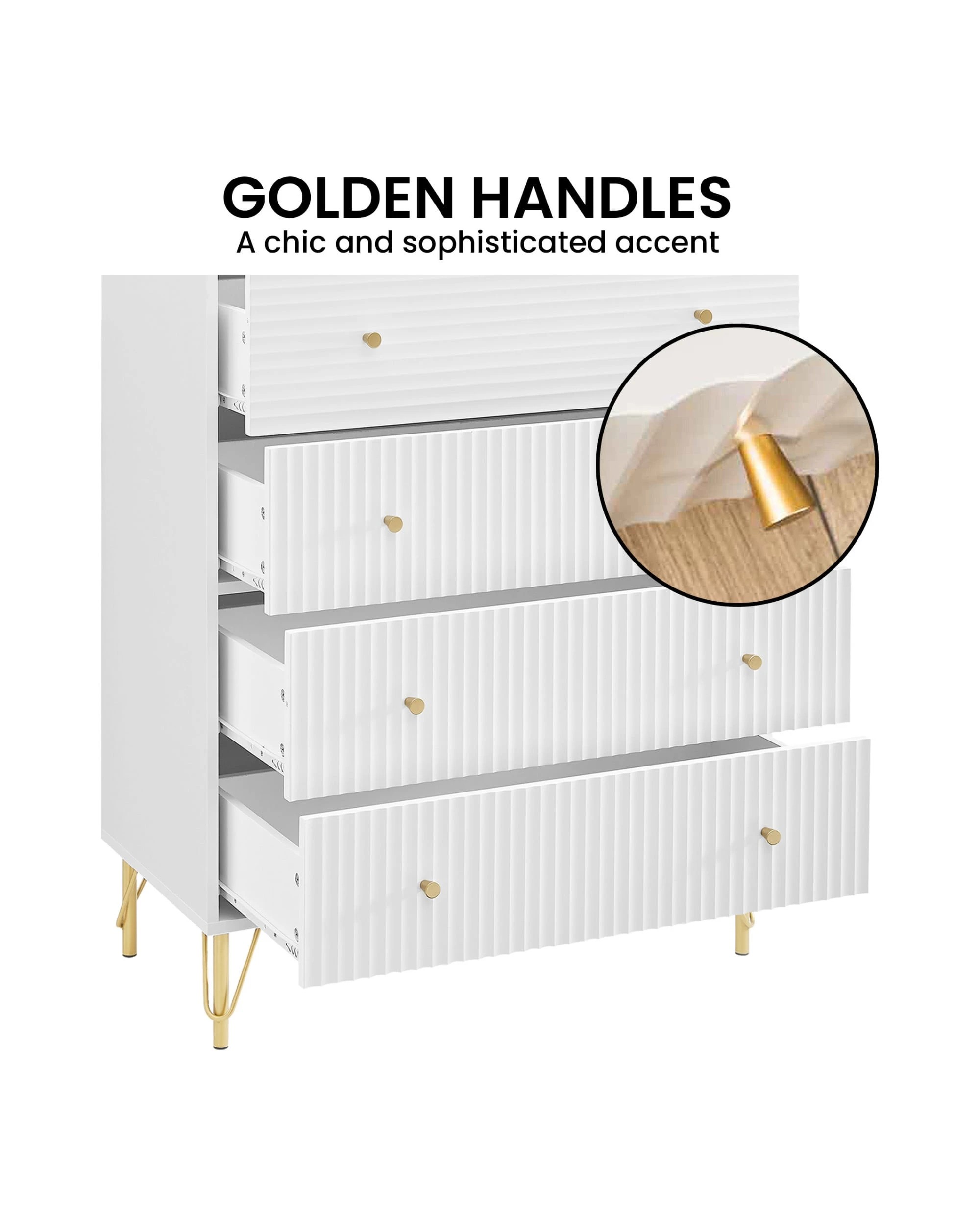 7 Sarantino Rocco Chest of Drawers - White, 7 of 9