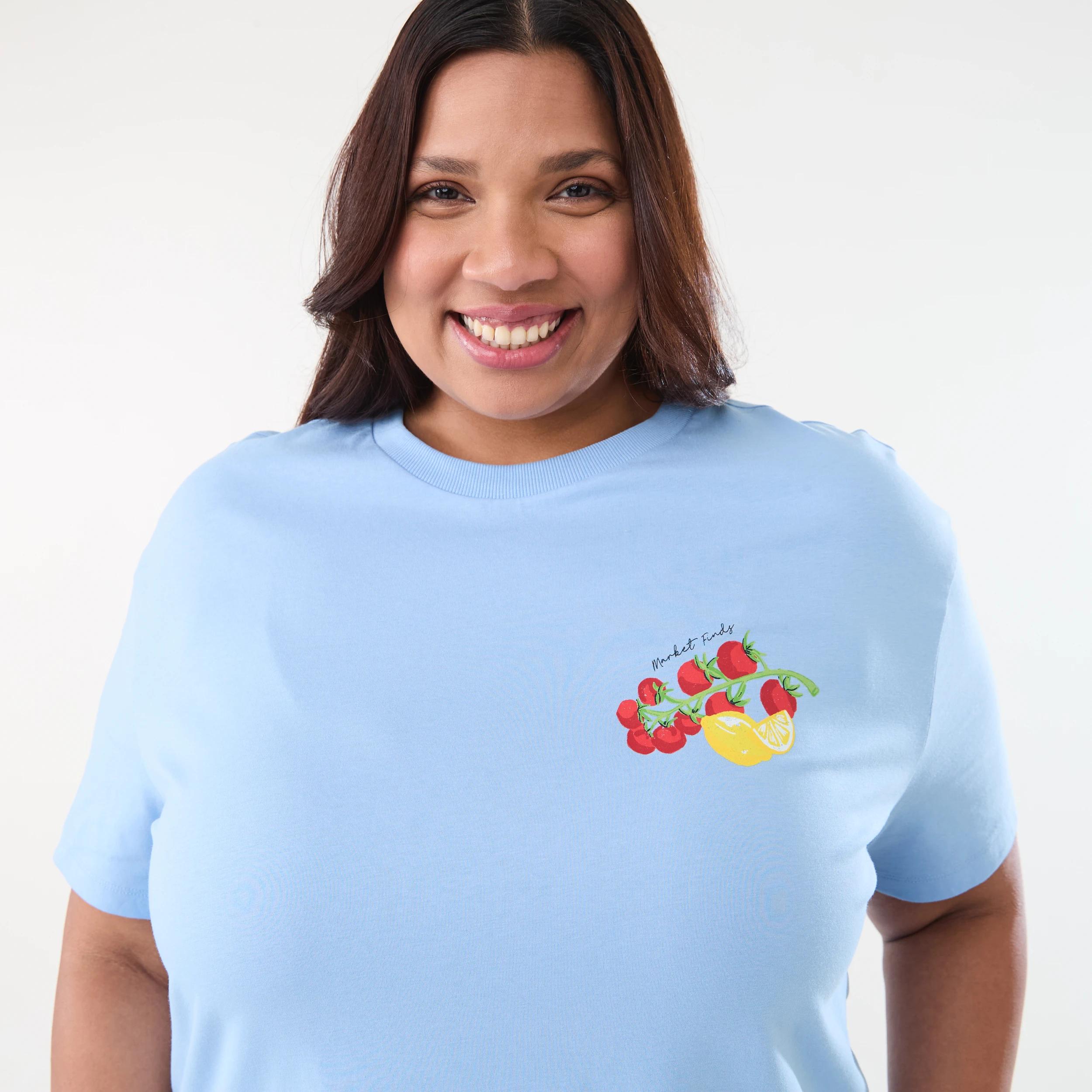 4 Curve Short Sleeve Boyfriend T-shirt MARKET BAG BRUNI BLUE, 4 of 7