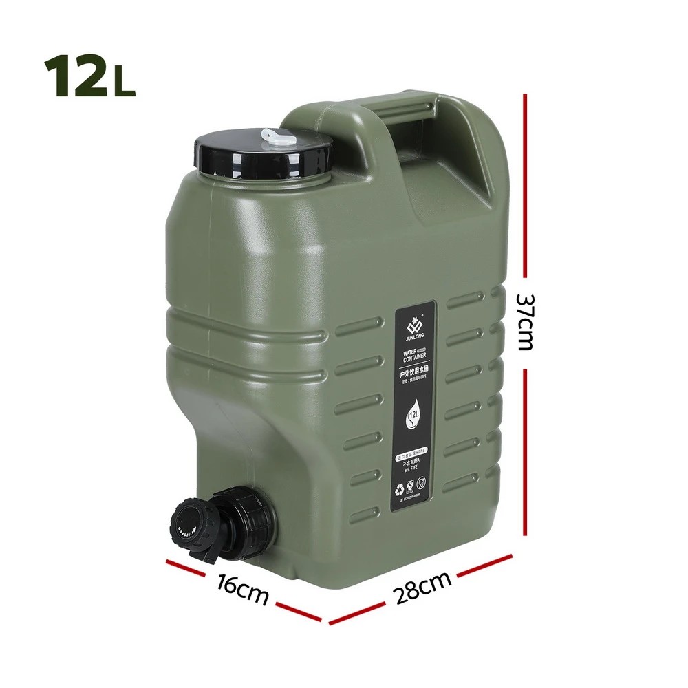2 Weisshorn12L Water Container Jerry Can Bucket Camping Outdoor Storage Tank - Green, 2 of 4