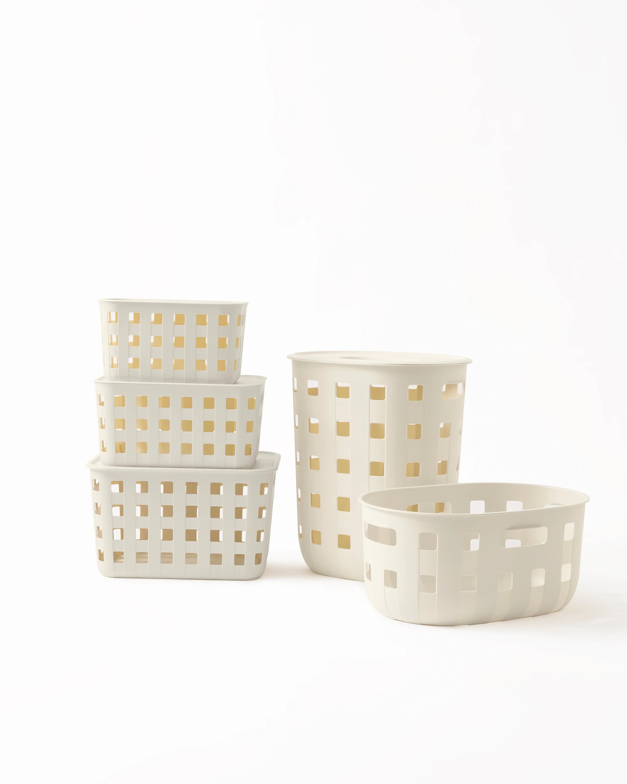 9 28L Rectangle Trellis Basket with Lid - Beige, 9 of 10