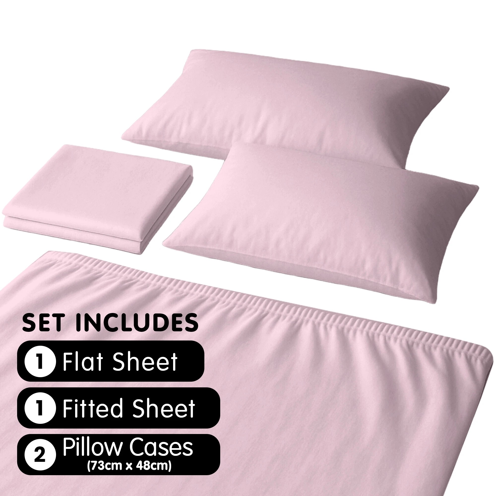 7 4pc 1000 Thread Count Cotton Rich King Bed Sheet Gift Pack Cvc Microfibre Blend In Pink
 - King Bed, 7 of 9