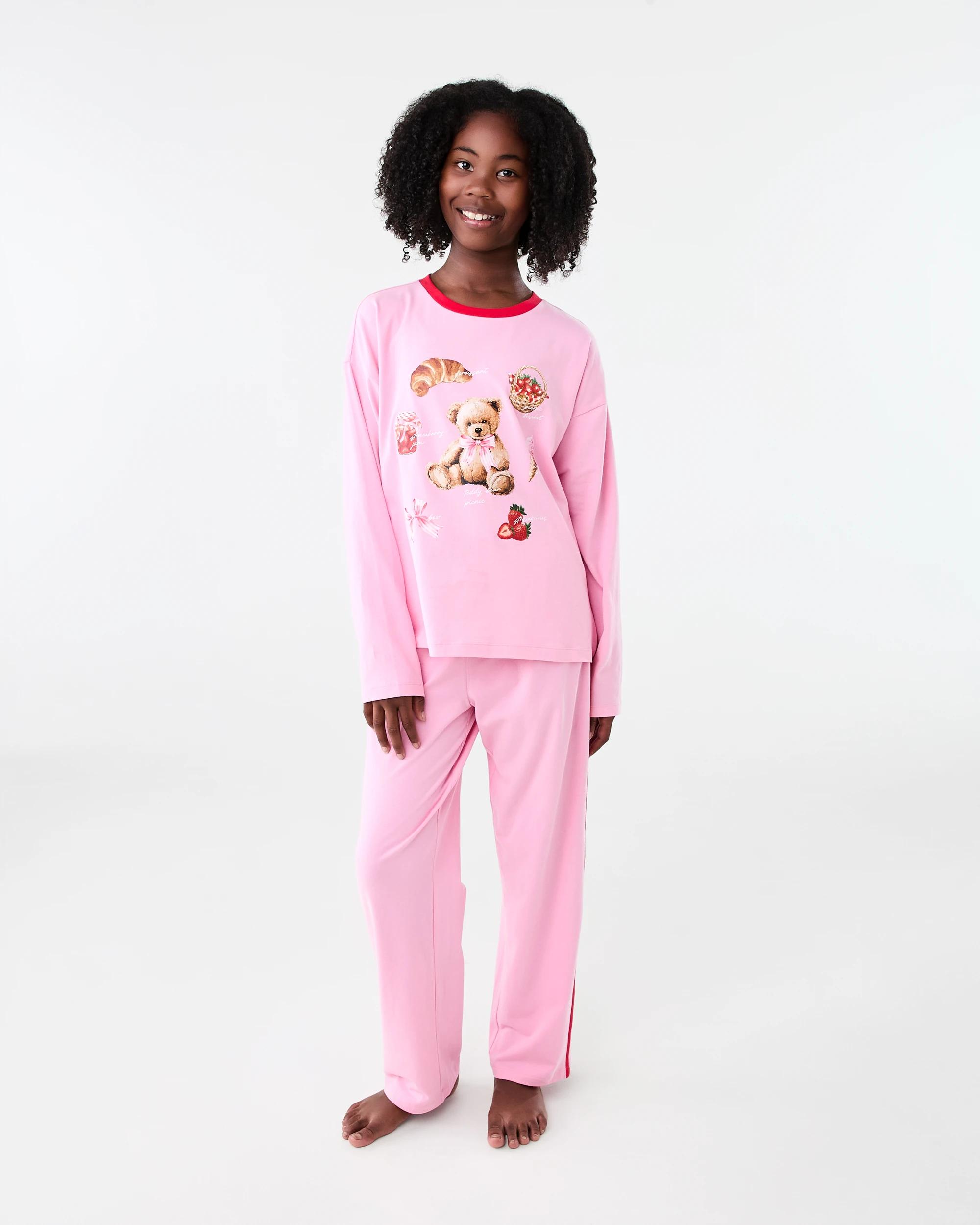 1 Lounge Pyjama Set Pnk Bear, 1 of 7