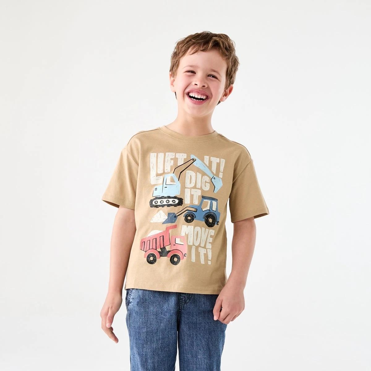 1 Chest Print T-shirt WORKING DIGGERS LIGHT BROWN, 1 of 6