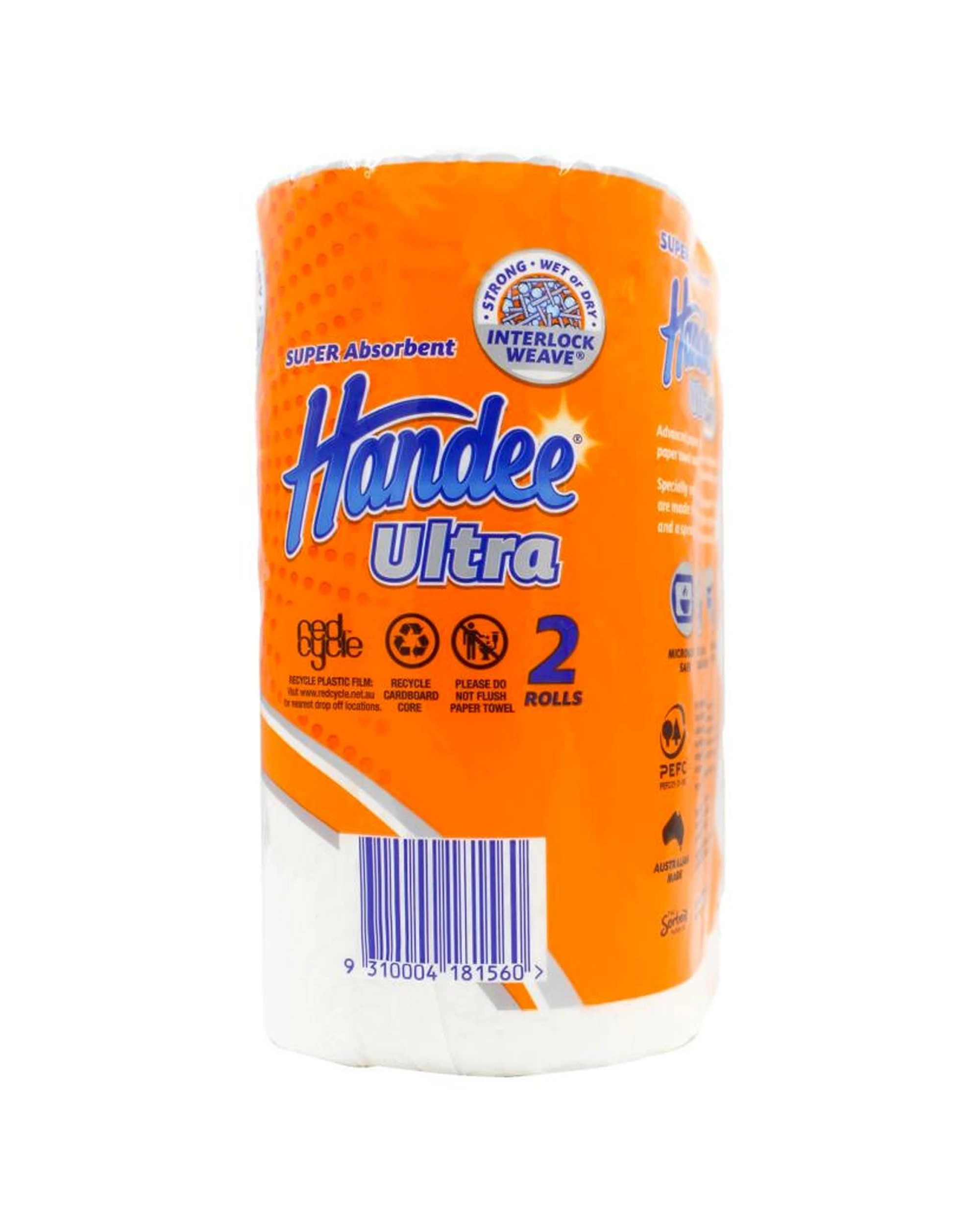 4 Handee 6x 2pc Ultra 60 Sheets Paper Towel 2-Ply Quilted Absorbent Strong Pack - White, 4 of 5