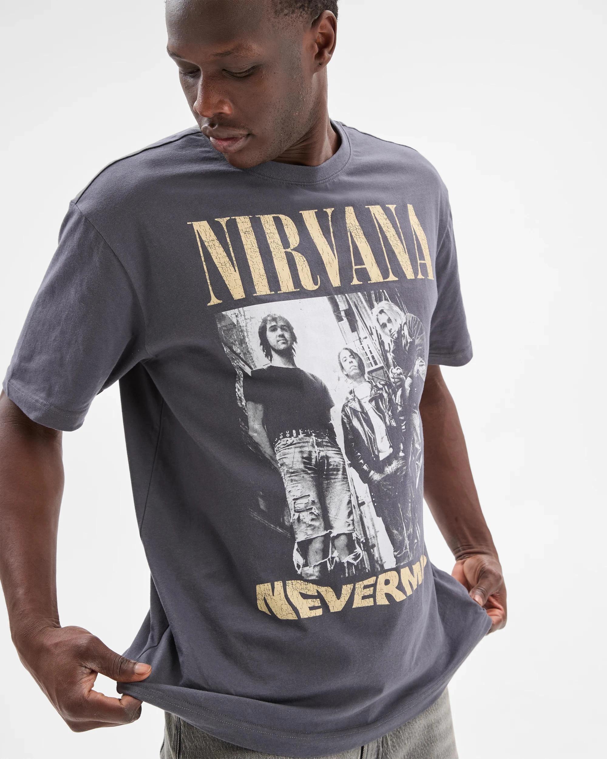 1 Licensed Nirvana Nevermind T-Shirt WASHED BLACK, 1 of 6
