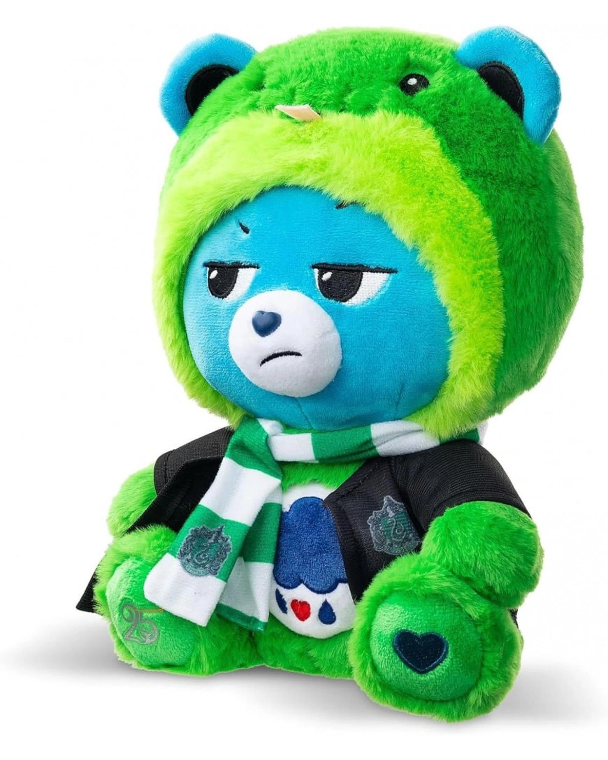 3 Care Bears X Harry Potter Grumpy Slytherin Hoodie 12 inch Plush, 3 of 5