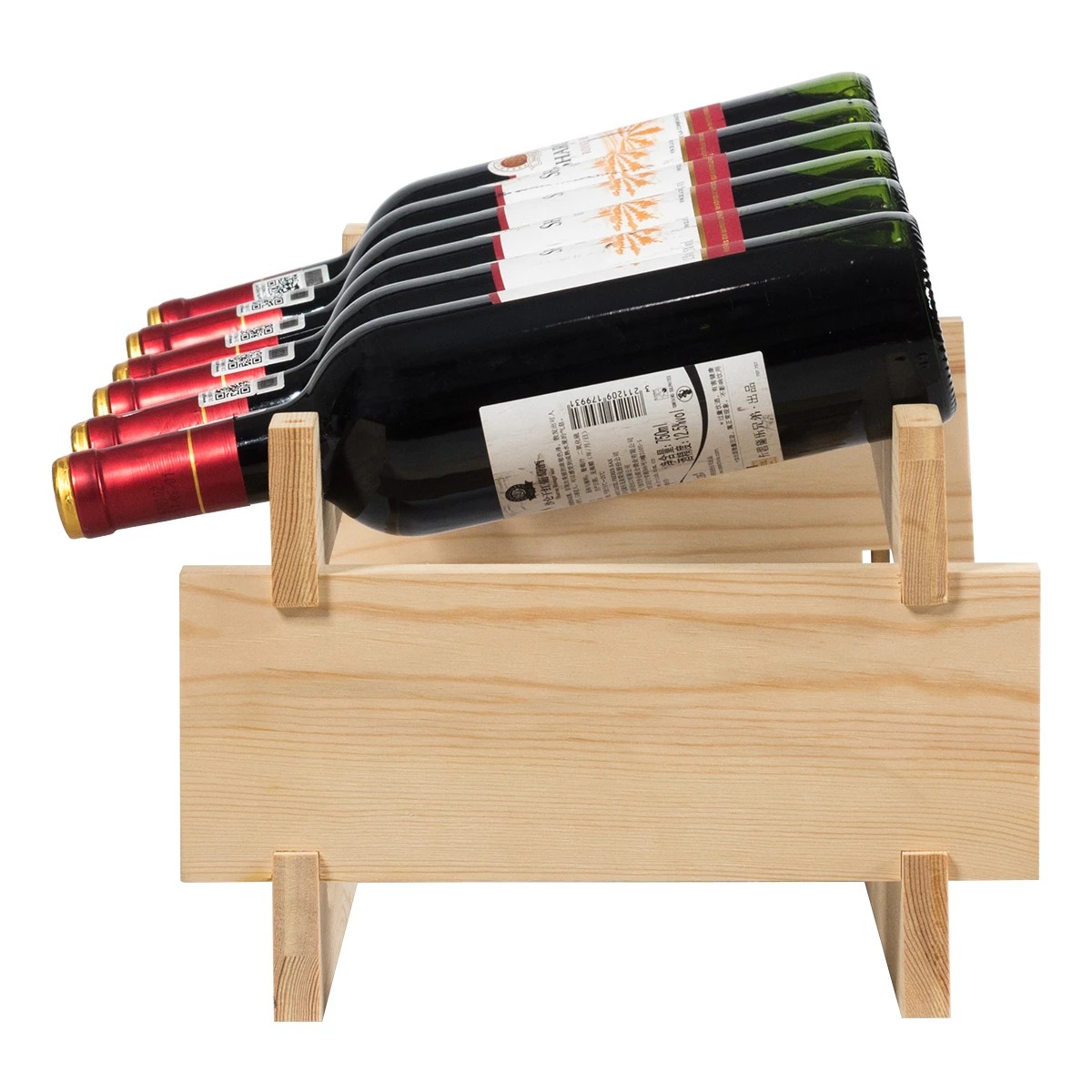 3 Costway 6-tier Modular Wine Rack Pine Wood Display Shelf, 3 of 3
