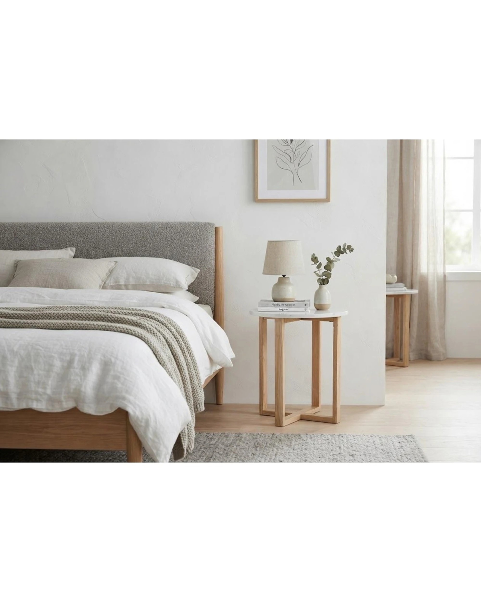 8 Codu Lyra Side Table Marble Top 60x50x50cm - White, 8 of 9