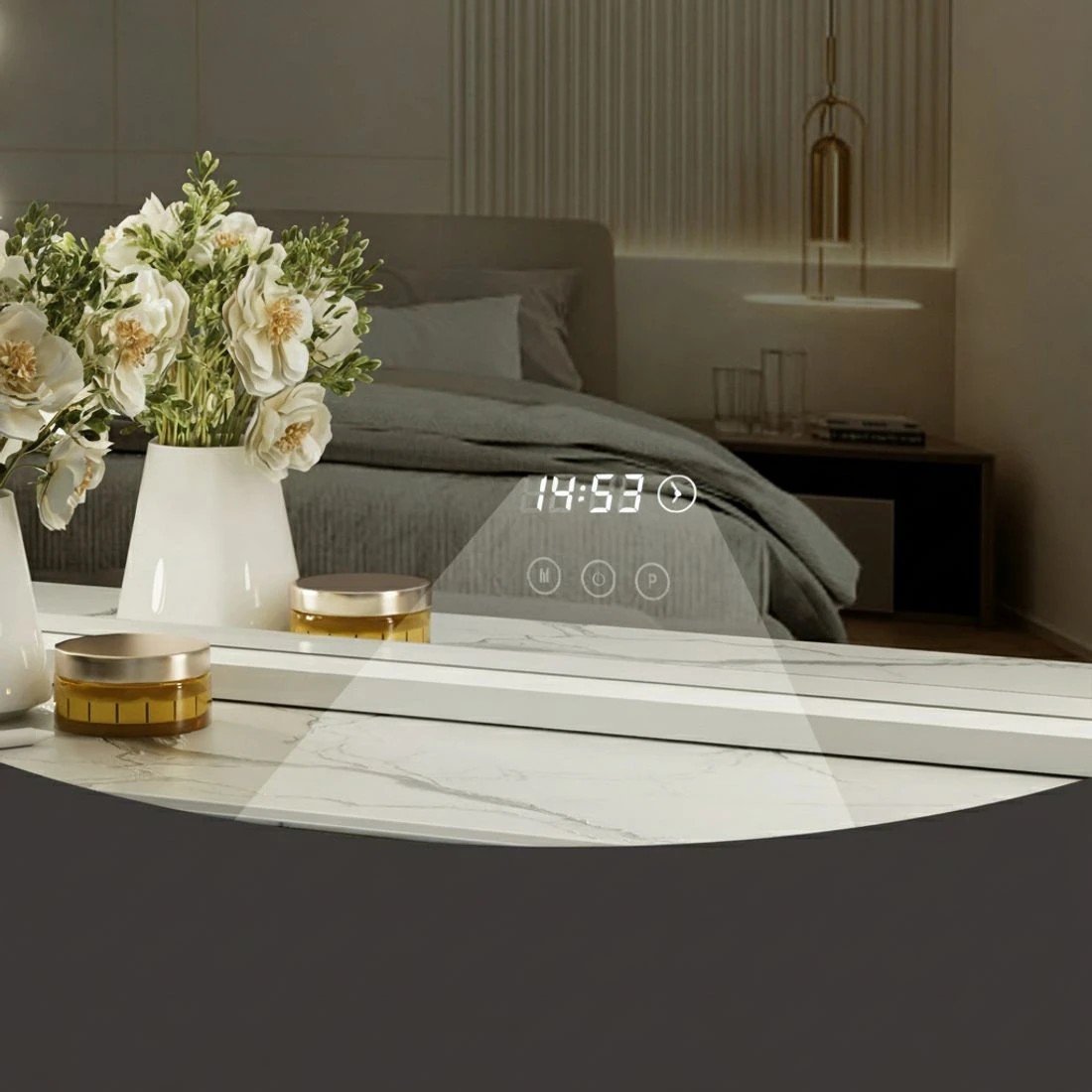 4 Embellir Makeup Mirror 80x60cm Hollywood Vanity with LED Light Tabletop - Multi, 4 of 6