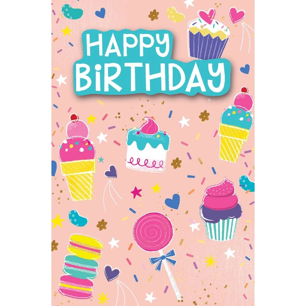 1 IG Design FSC Greeting Card Birthday Cakes & Lollies, 1 of 2