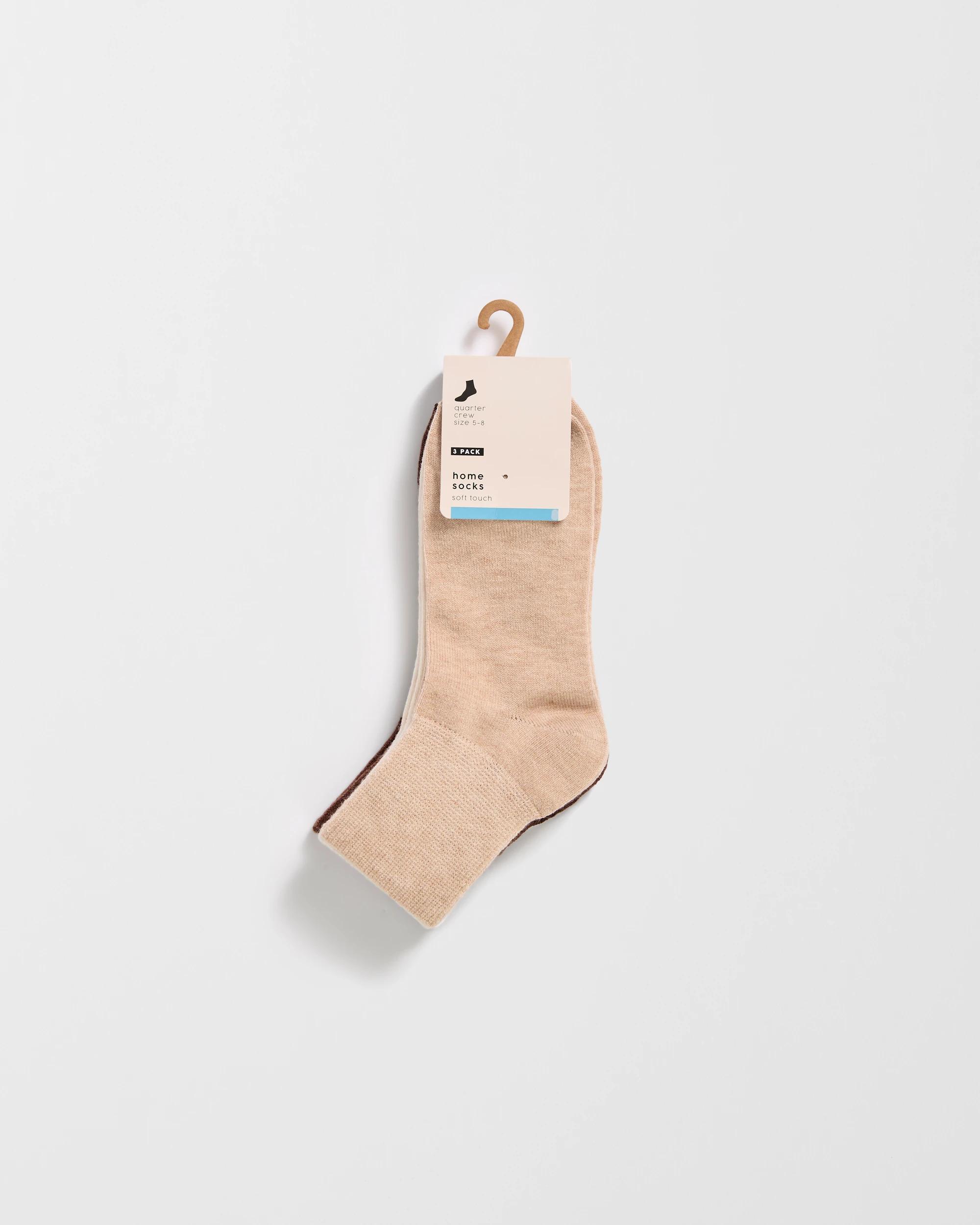 1 Target Woman 3 Pack Quarter Crew Wool Socks NEUTRAL, 1 of 3