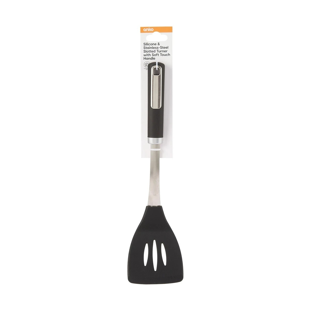 5 Silicone and Stainless Steel Slotted Turner with Soft Touch Handle, 5 of 5