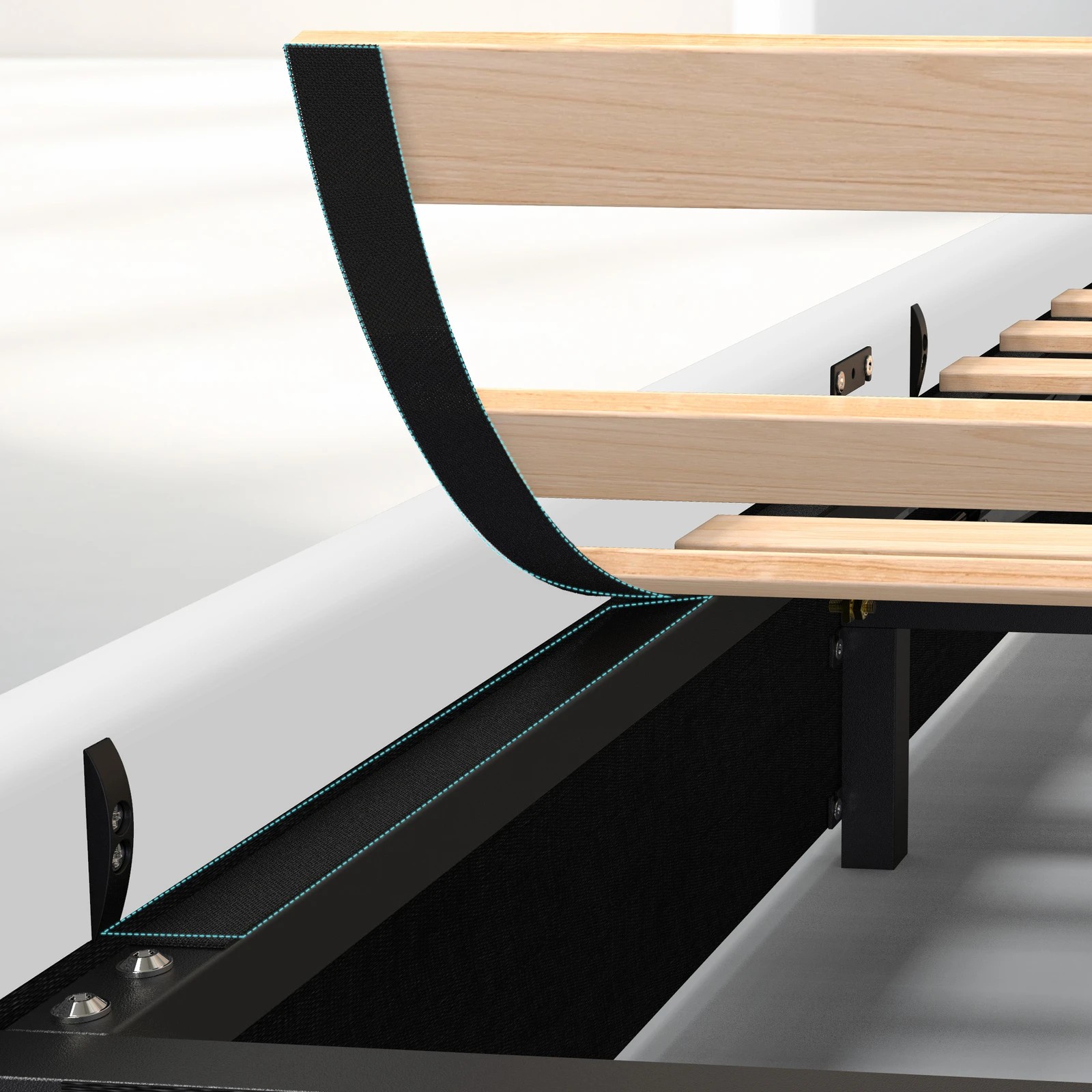 10 Alfordson Bed Frame Single Size Gas Lift Storage Base Leather Tricia - White, 10 of 10