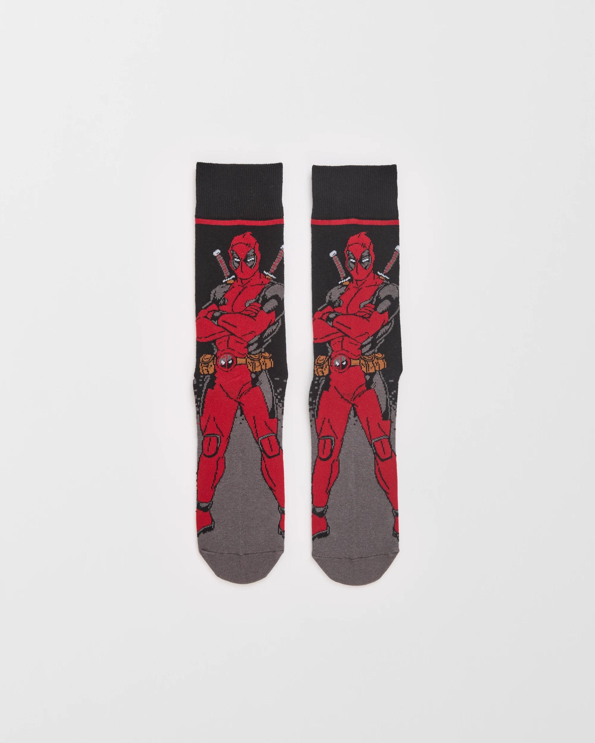 2 Swag Deadpool Crew Socks RED, 2 of 3