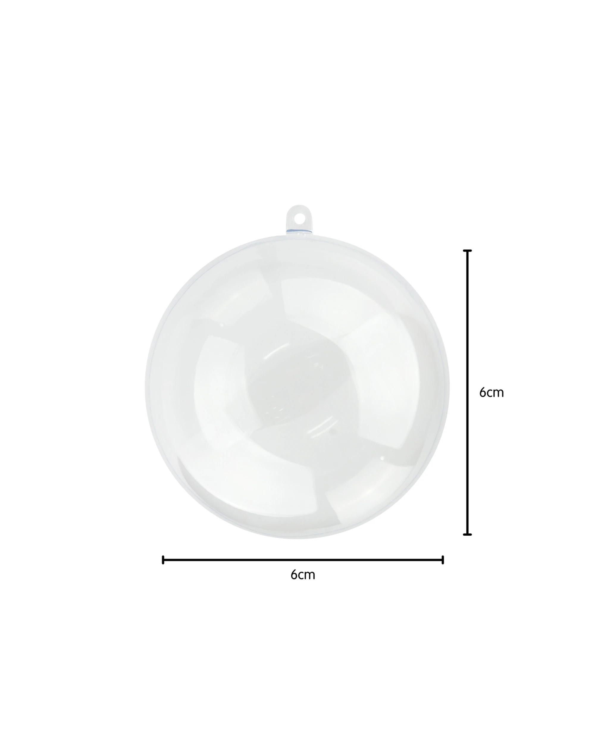 4 Partyrama Clear Plastic Fillable Bauble 6cm, 4 of 5