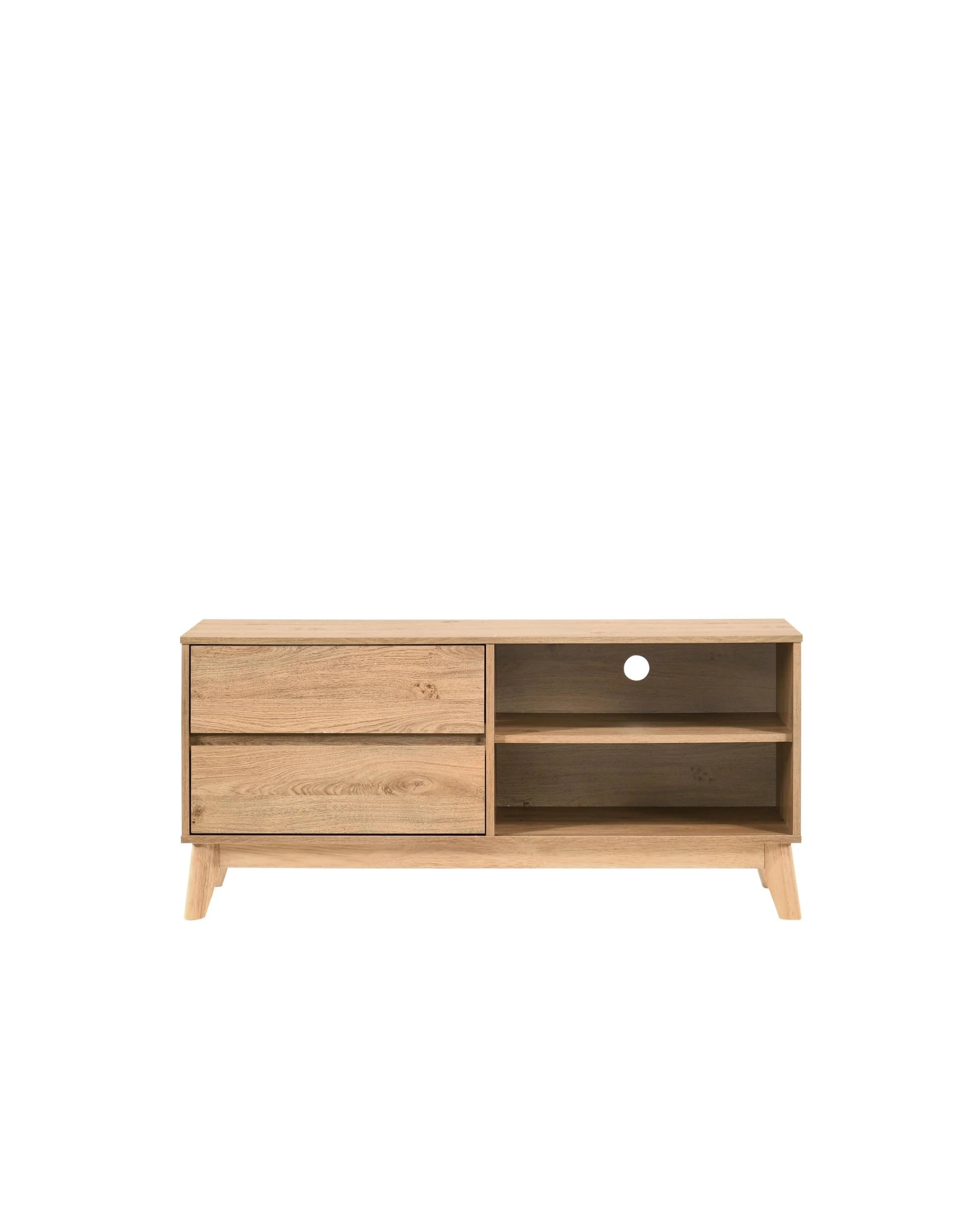 5 Kodu TV Entertainment Unit TV Stand 120cm 2 Drawers Oak - Natural, 5 of 7