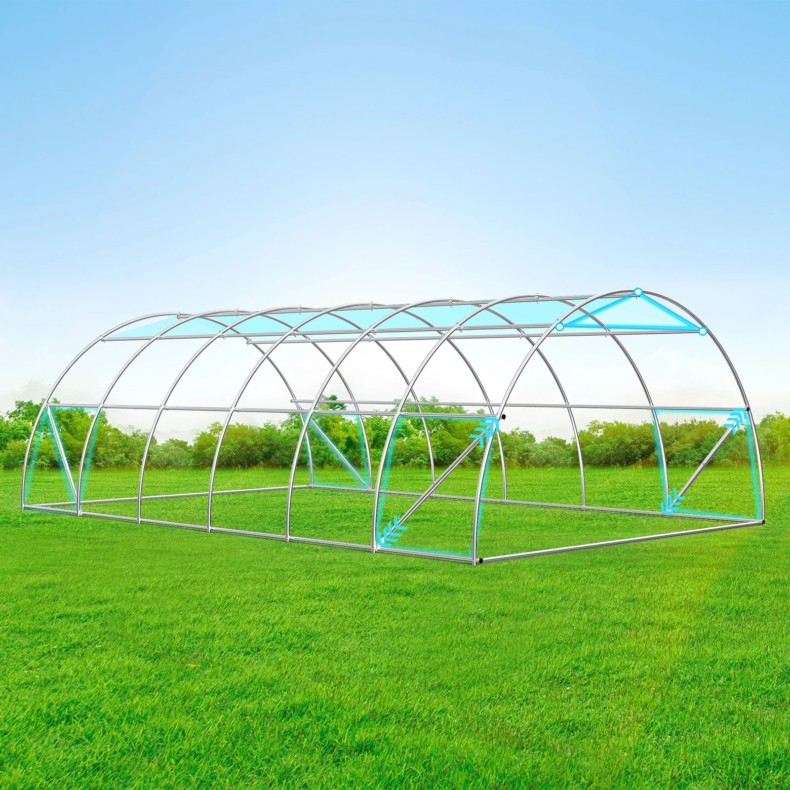 4 Alfordson Greenhouse Dome Shed 6x4x2M - Green, 4 of 6